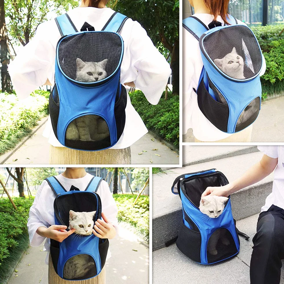 Trasportino per Gatti,Traspirante Trasportino per Esci in Viaggio Zaino da Viaggio per Cani da Esterno per Cuccioli di Animali da Compagnia Traspirante con Petto in Rete Traspirante - Rosso S