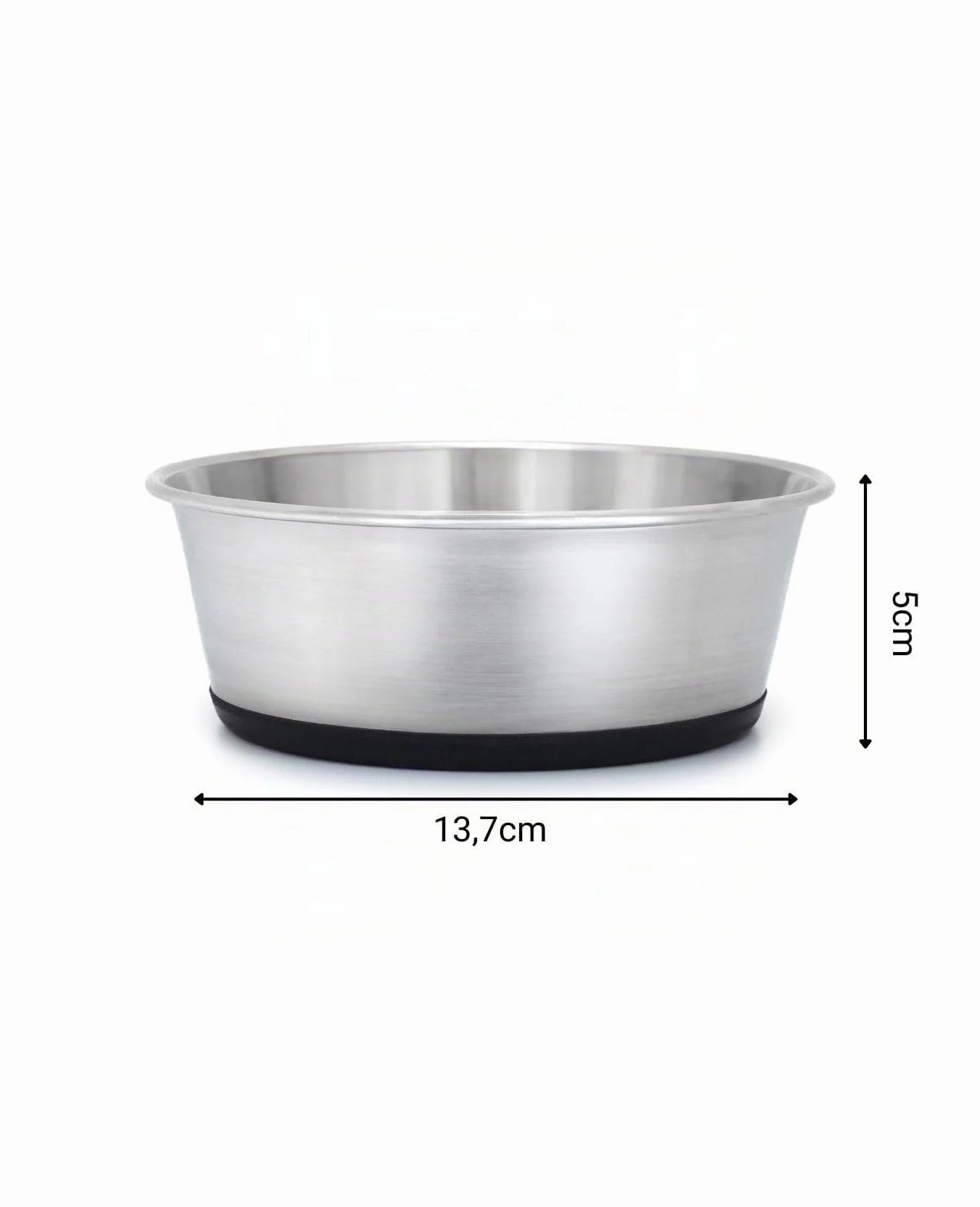 lionto Ciotola per cibo in acciaio inox, 600 ml, ciotola per cani per alimenti con fondo in silicone antiscivolo, ciotola per acqua per cani e gatti, lavabile in lavastoviglie