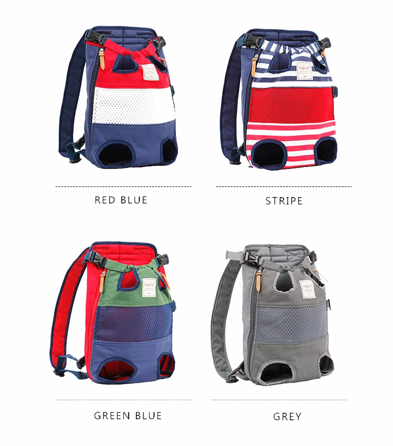 Tineer Zaino per Animali Domestici,Regolabile Dog Front Legs out Carrier Backpack Il Sacchetto di Mano Libero Viaggi,Easy-Fit per 5-12KG Piccole Medie Gatti Cani attività all'aperto (Rosso Blu)