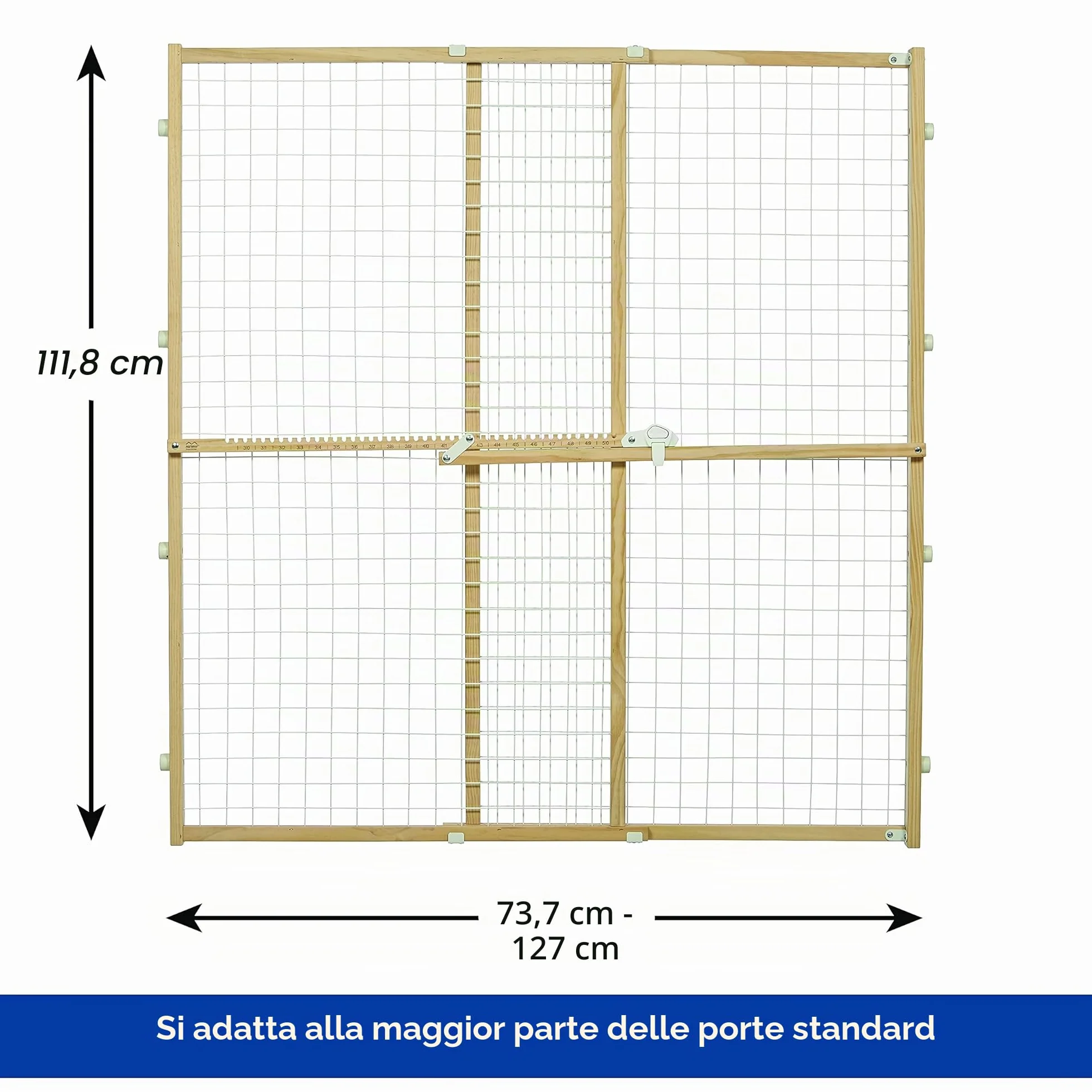 MidWest Homes for Pets Cancello sicurezza animali domestici 73,6-127 cm larghezza 111,7 cm altezza legno filo verniciato a polvere
