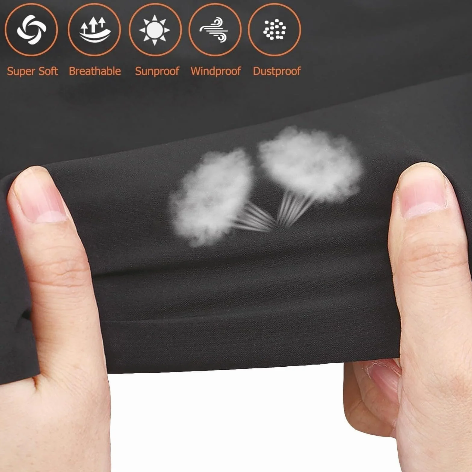 Generico Impermeabile Copertura Gabbia Cani Tessuto Oxford 210D Oscurante Portatile 109x74x76 cm Nero