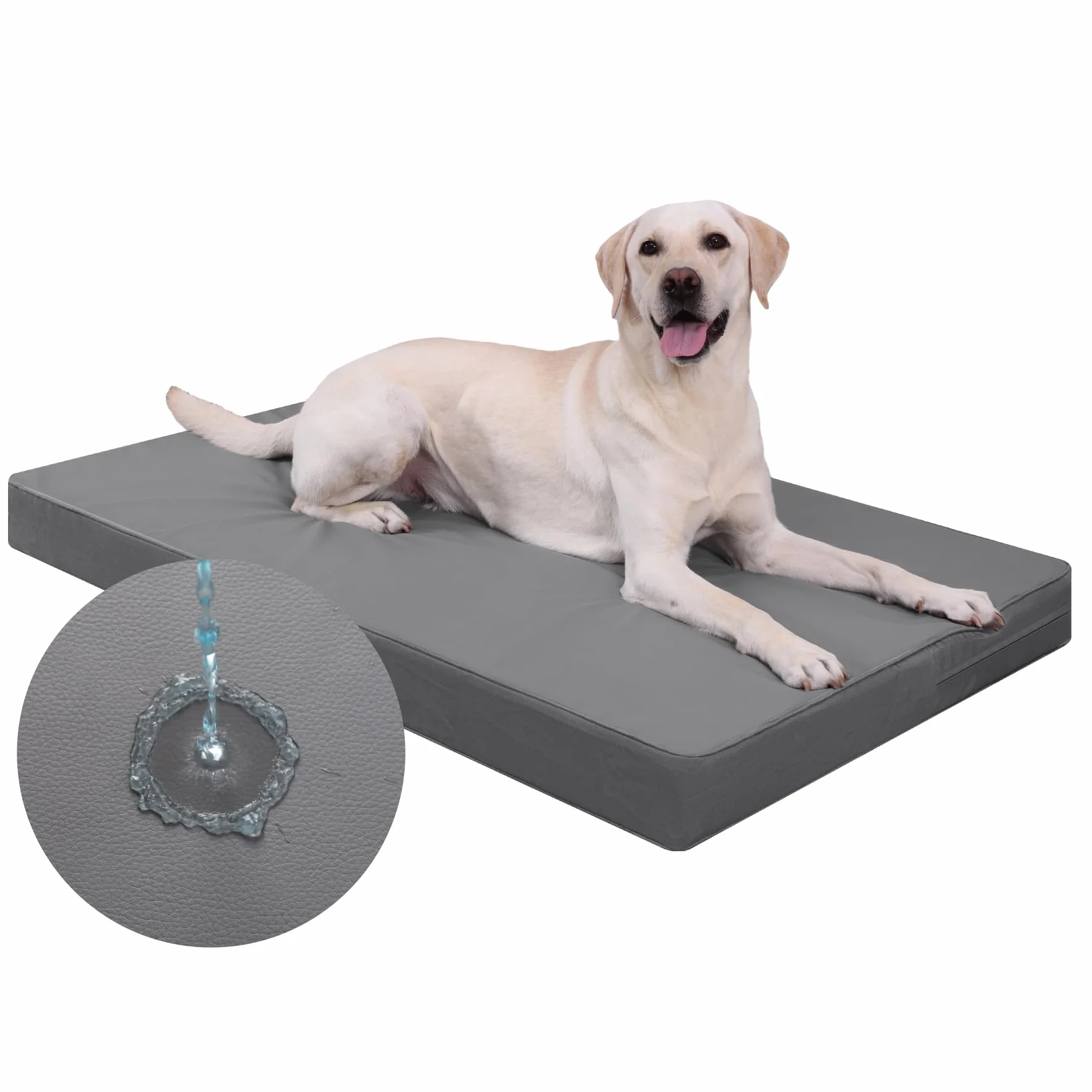 Ortopedica Cuccia Cane Interno Impermeabile in Ecopelle Lavabile Taglia Grande 104x68x8cm Grigio
