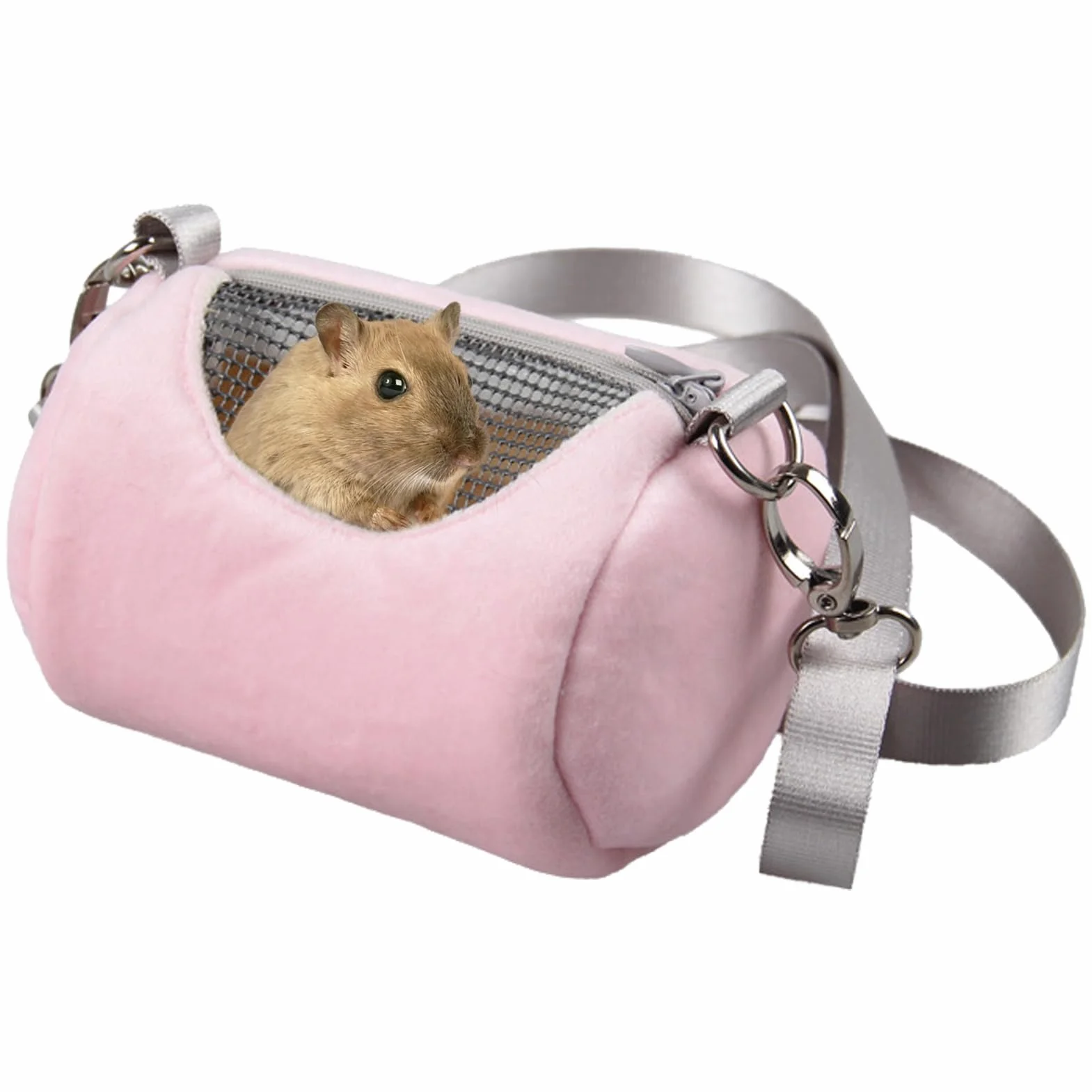 Zaino di peluche caldo per criceti – Trasportino con finestra in rete, borsa da viaggio per piccoli animali | Trasportino con finestra in rete per conigli, uccelli, lucertole, porcellini d'