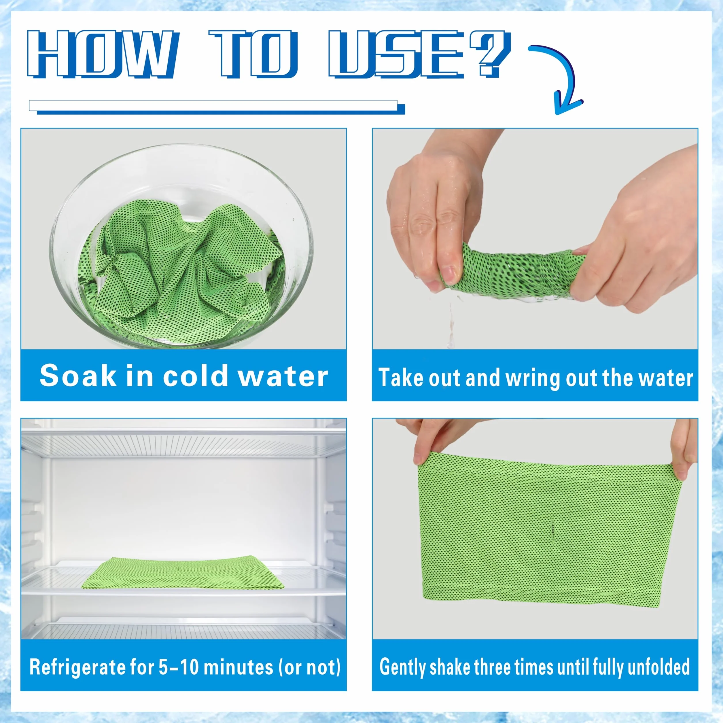 Cooling Bandana for Dogs, Collare Rinfrescante Cane, Sciarpa Raffreddamento Verde-S
