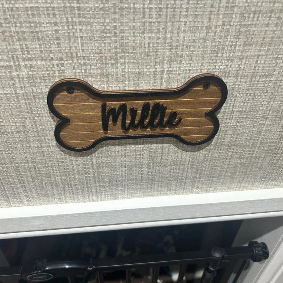 Targhetta in legno personalizzata per gabbia cane 20 x 10 cm regalo per amanti dei cani