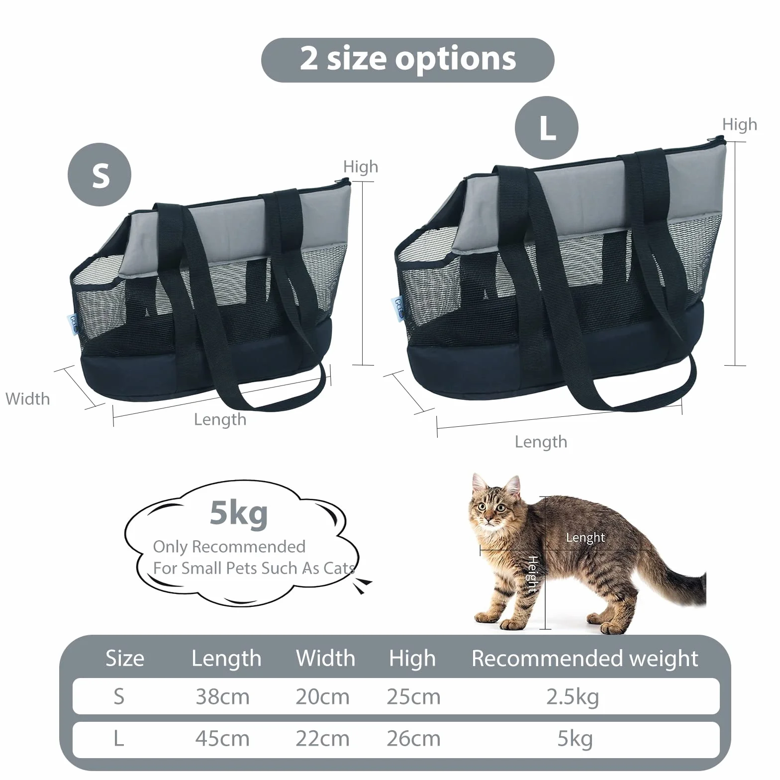 PETCUTE Borsa da Trasporto per Cani e Gatti,Traspirante Borsa da Viaggio per Animali Domestici con Tracolla,Cinghia di Sicurezza Interna,Borsa a Tracolla per Animali Domestici con Pad Rimovibile
