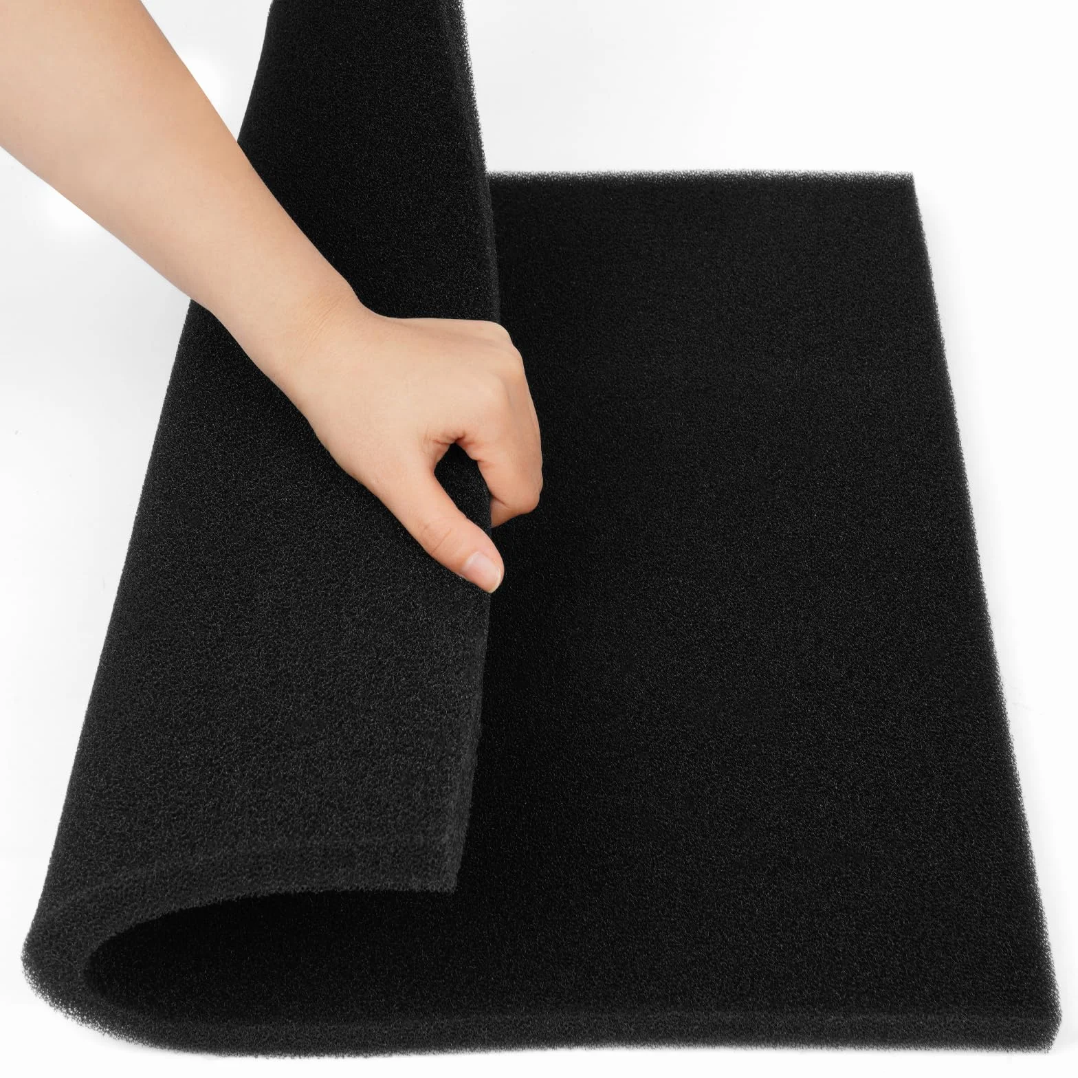 Spugna Filtrante Nero Pori Medi 50x50x2cm 35PPI Schiuma per Acquario