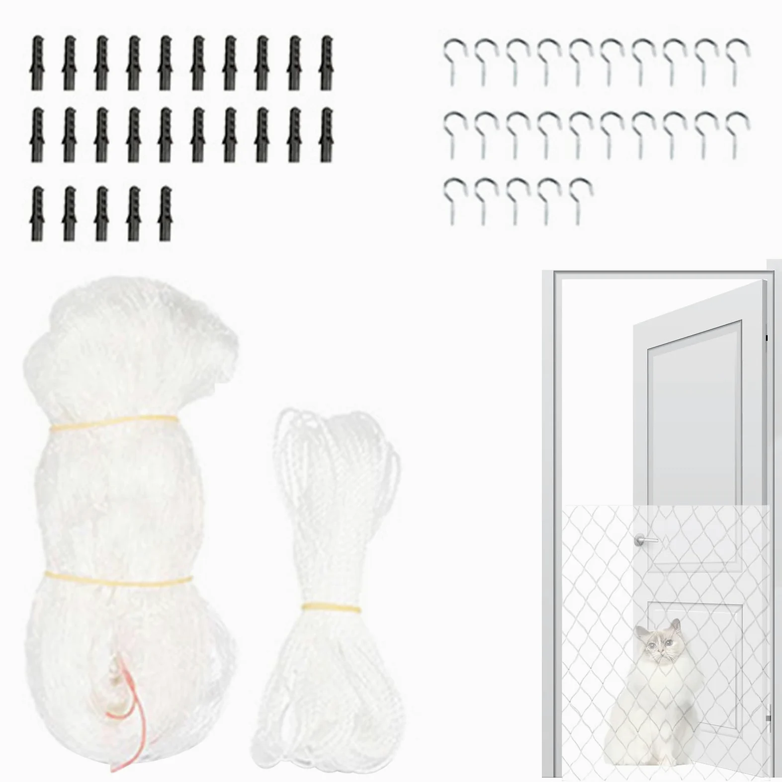 NETTINA DI BALCONO per animali domestici, balcone da rete per gatti | Rete per la per animali domestici per balcone, scale, porta,