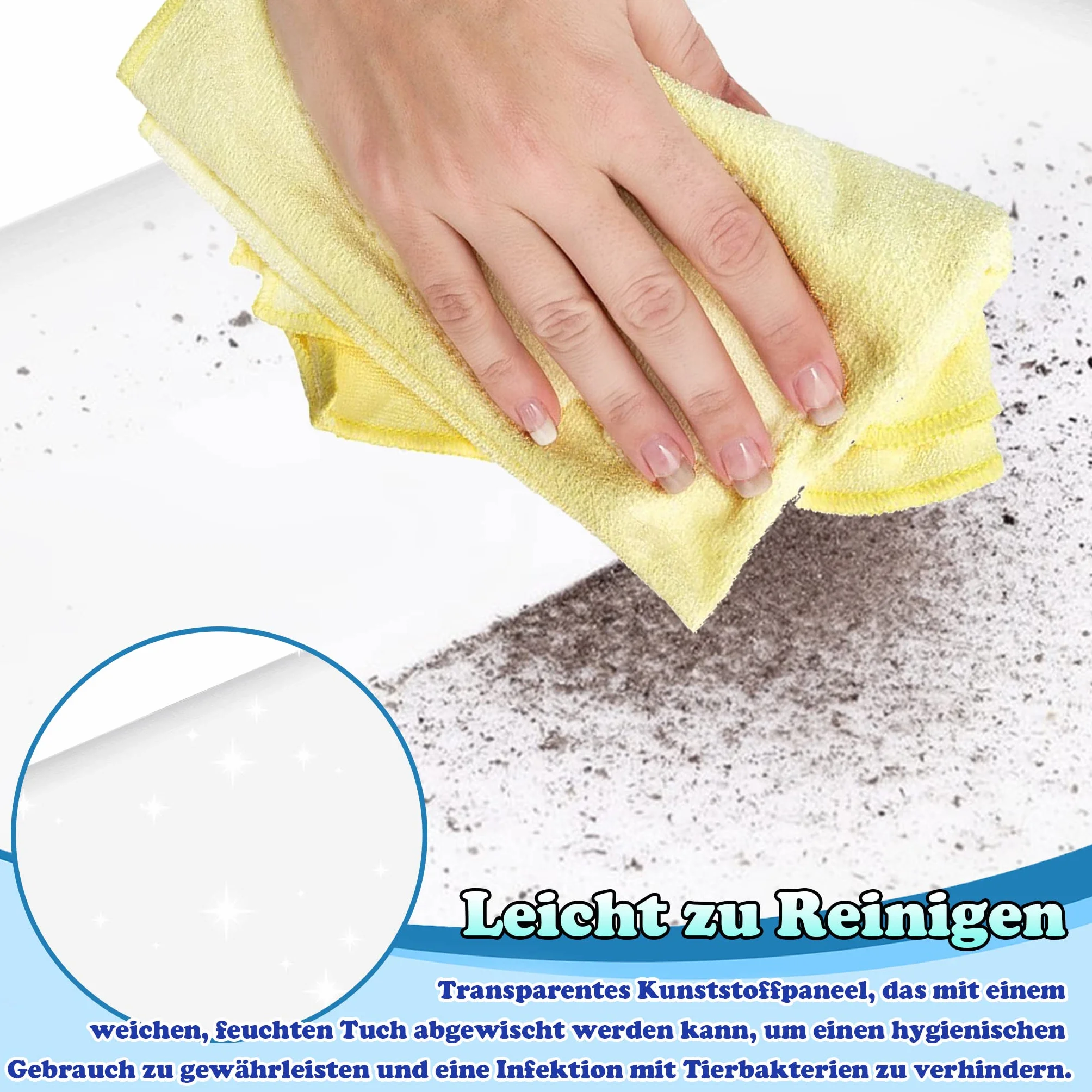 Froadp Recinzione per Animali Domestici Conigli da Esterno 145x75x48cm in Plastica, Recinto a Griglia con Porta per Cavie, Animali da Compagnia, Gabbia per Cuccioli, Hamster (Bianco Traslucido)