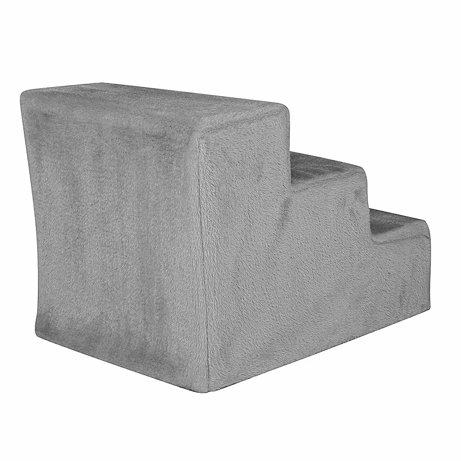 Lionto Scala per animali con rivestimento in peluche 46x36x34 cm robusta gradino basso 10 cm salva-articolazioni rivestimento sfoderabile lavabile portata 50 kg grigio chiaro