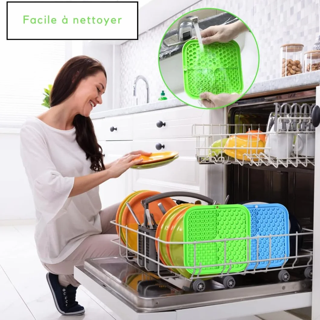 PARENCE.- Tappetino da leccare per cani e gatti - tappetino antistress con ventose, dispenser lento per dolcetti e cibo umido, cibo in silicone - colore casuale