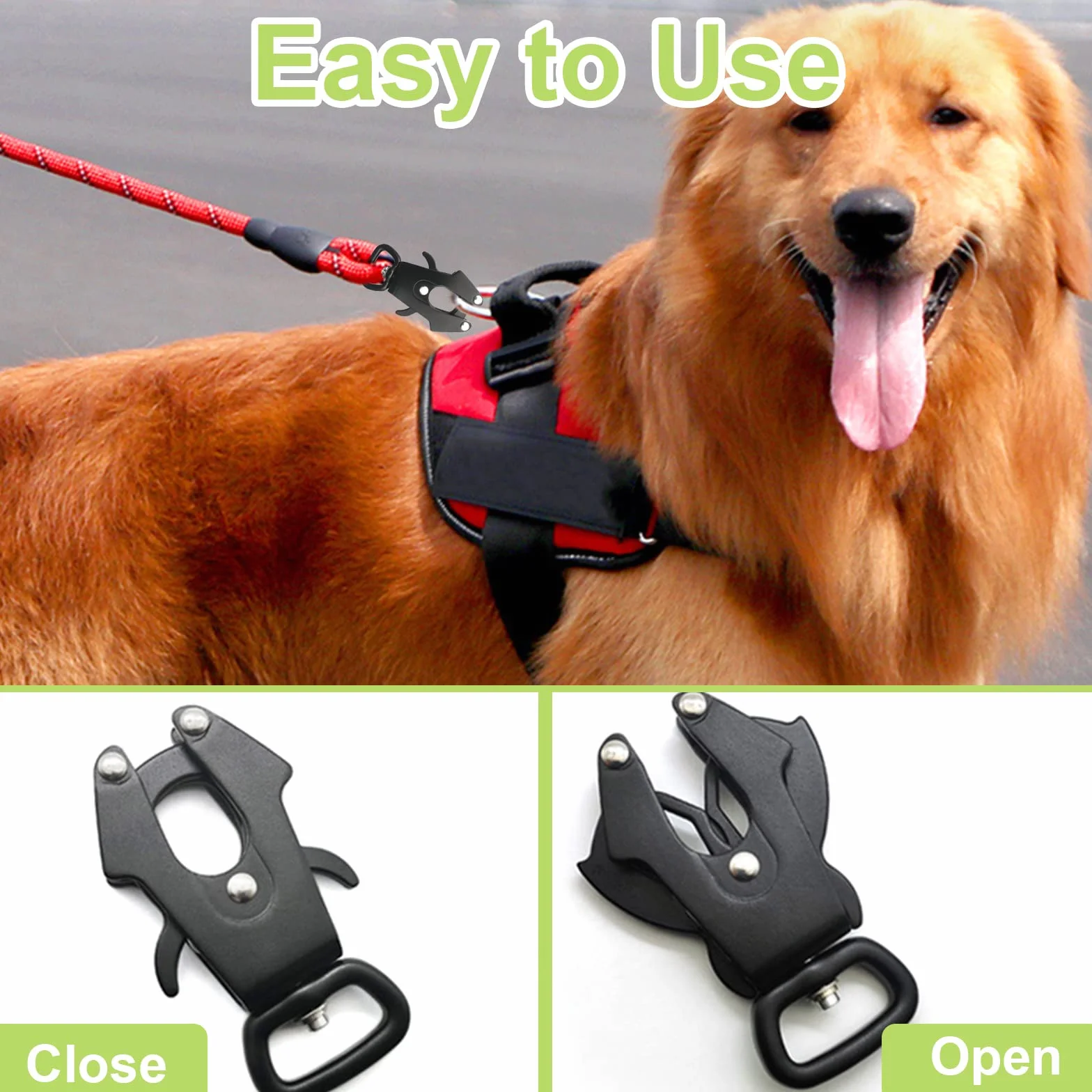 Clip a rana, chiusura in alluminio spaziale, fibbia per guinzaglio per cani resistente, sgancio rapido, fibbia di ricambio per catena per cani resistente alla ruggine, capacità 269,9 kg