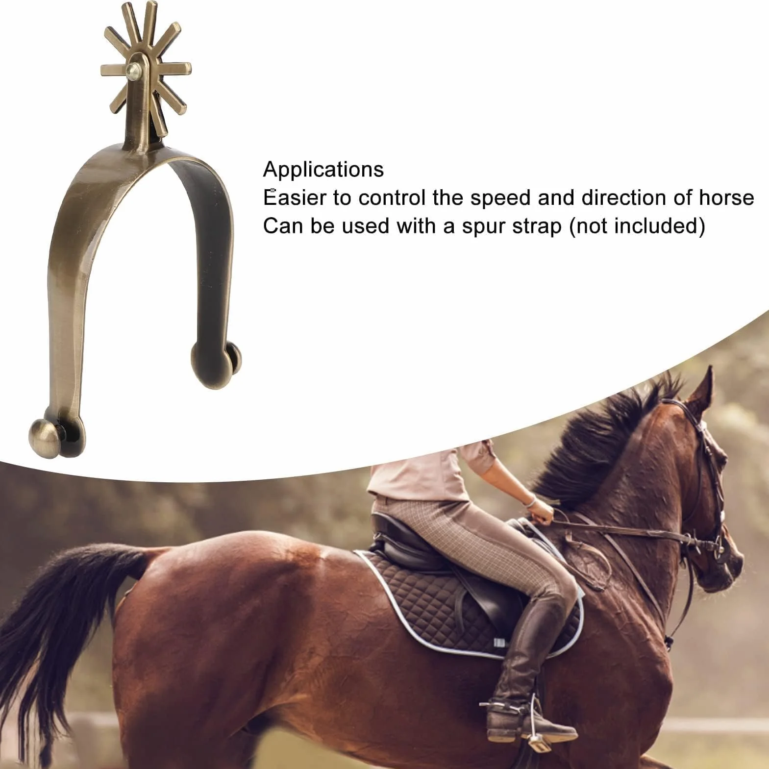 2 Pezzi Speroni Da Equitazione, Sperone Occidentale Speroni per Cavallo Speroni in Lega Di Zinco Sperone per Cavallo da Passeggio per Equitazione