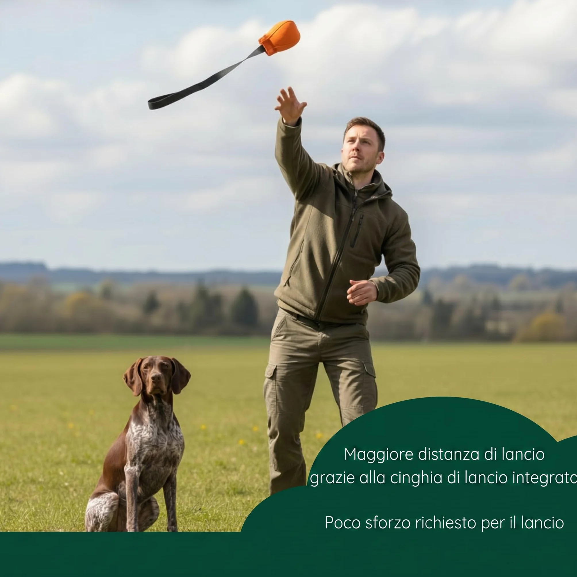 Romneys Dummy Ball SpeedUp! | 150 g | con nastro extra lungo (arancione)