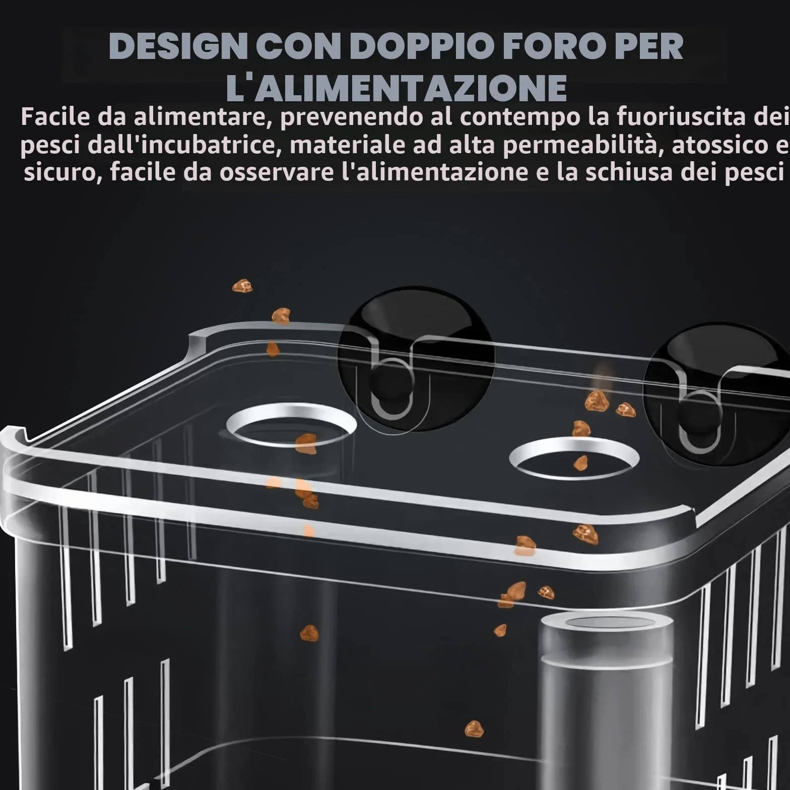 Acquario Serbatoio di Incubatore, Scatola di allevamento di dell'incubatore della scatola, con scomparto isolante accessori per piccoli pesci, gamberetti, pesci pagliaccio, guppy (M)