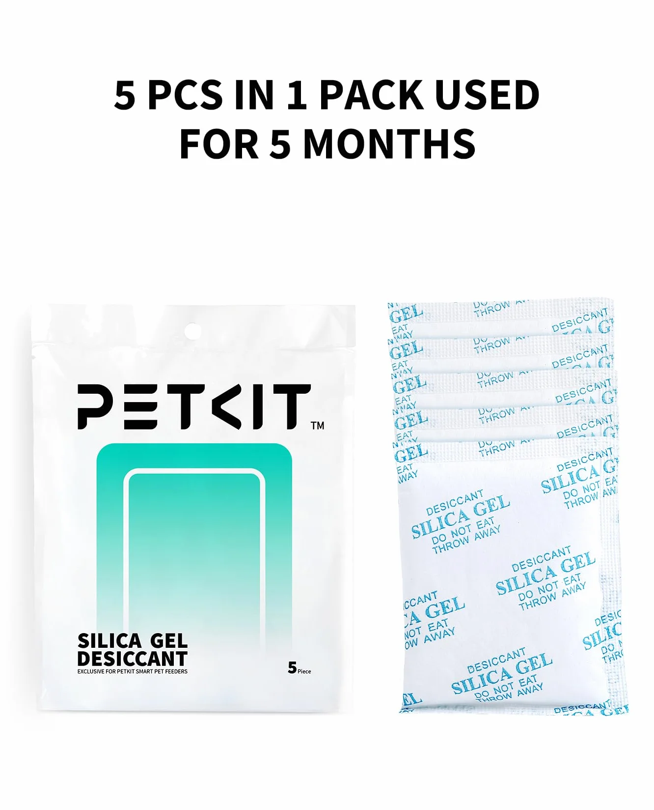 PETKIT - Essiccante di ricambio per alimentatori intelligenti, confezione da 5 pezzi