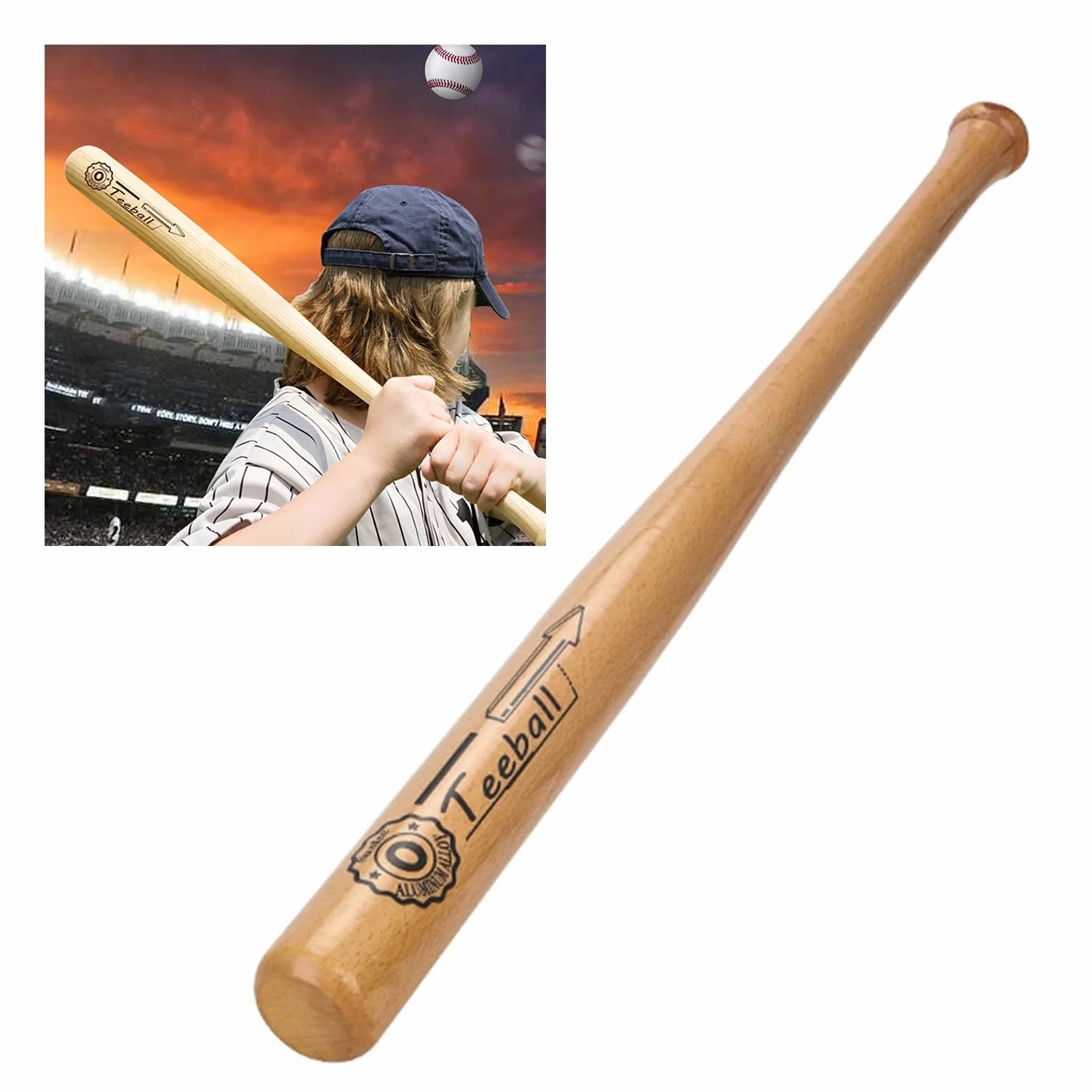 Mazza da Baseball in Legno Duro Professionista - Bastone per Allenamento e Competizione