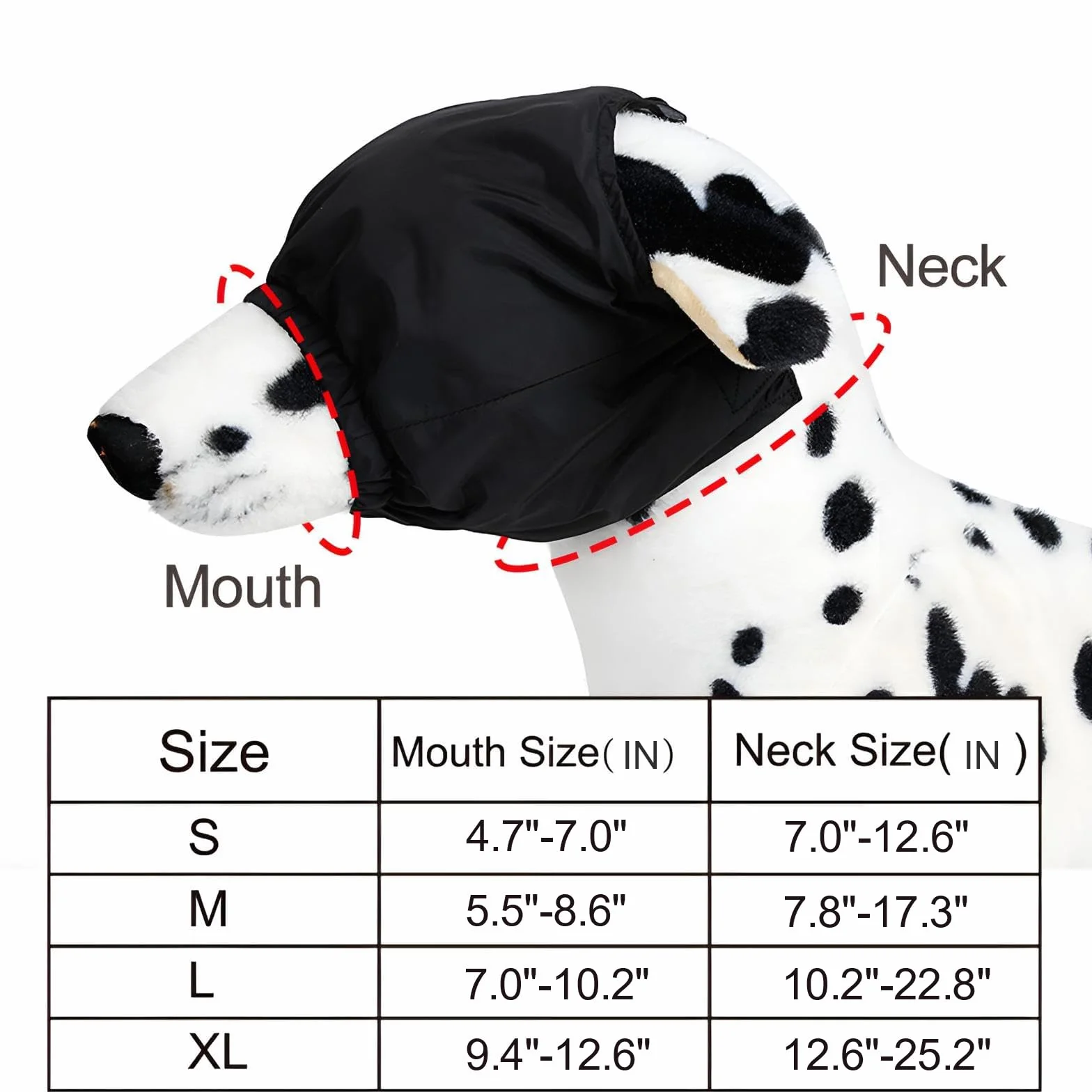 NACOCO Maschera calmante per cani in nylon ombreggiante per animali domestici, maschera per ansia per toelettatura, anti mal d'auto (L)