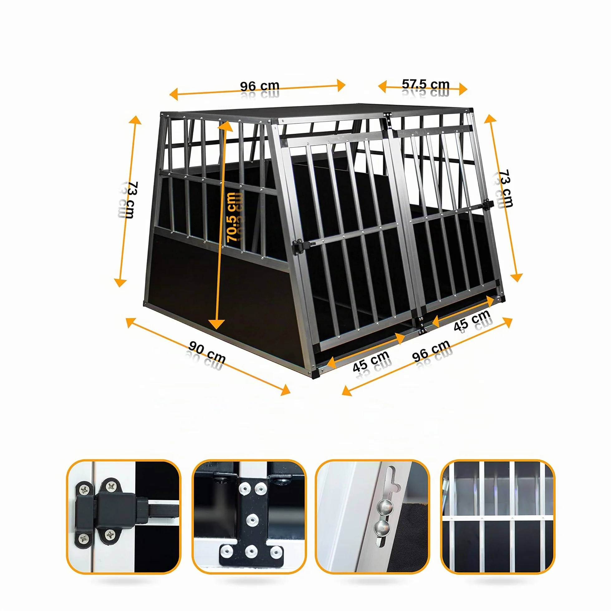 Merschbrock Trade GmbH - Trasportino per cani XL per auto, box da viaggio, gabbia per cani