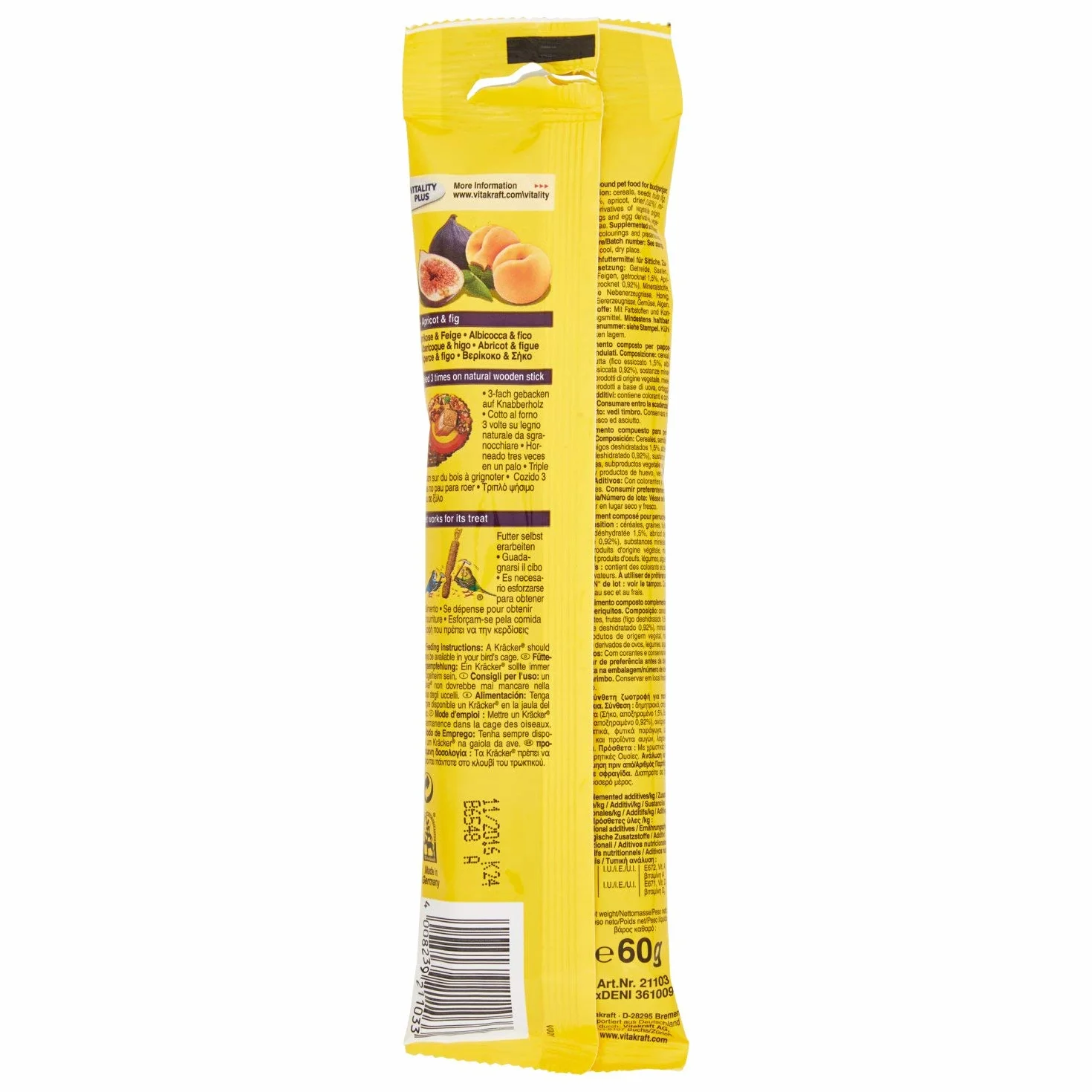 Vitakraft Kräcker®, kracker per uccelli, albicocca & fico per pappagallini
