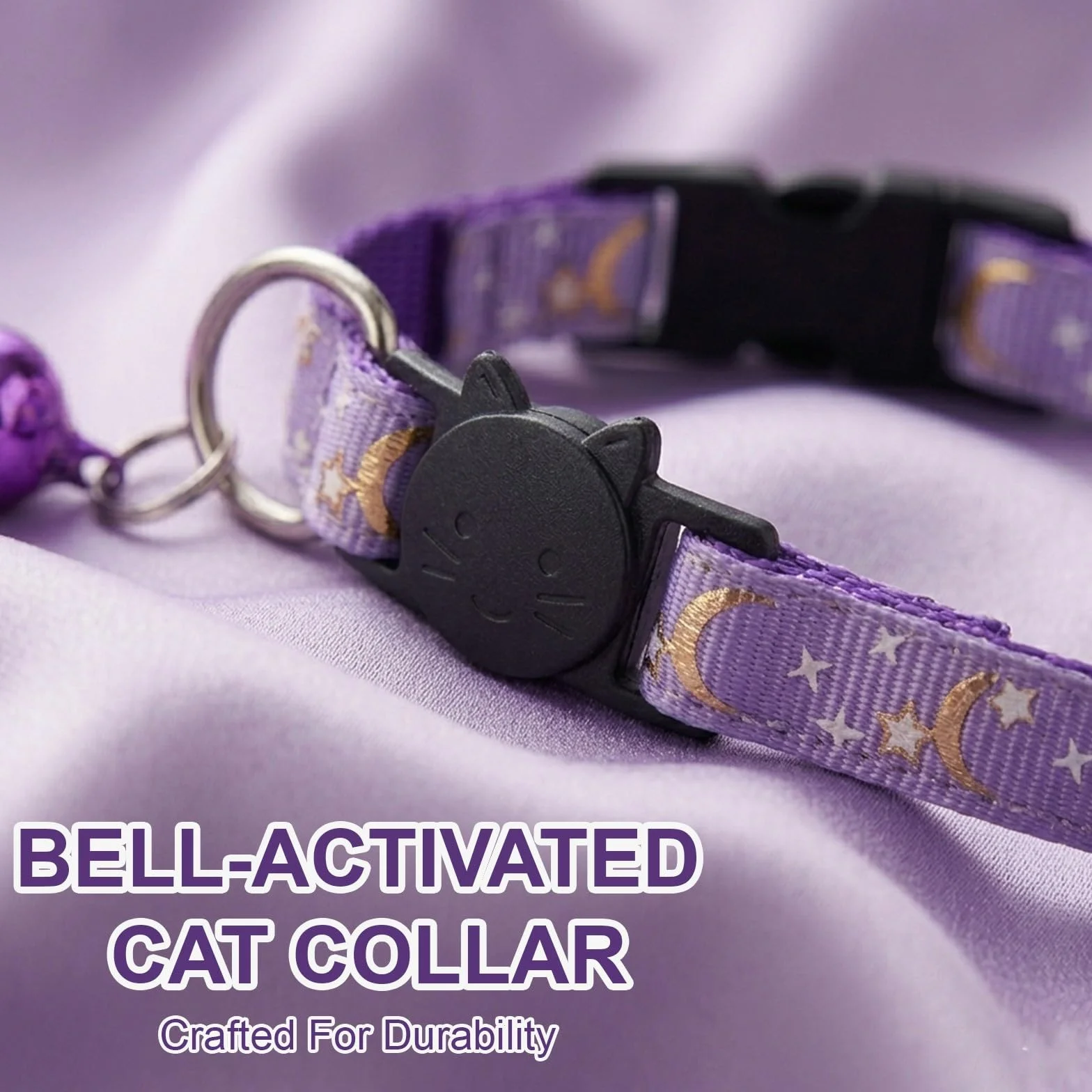 4 Pezzi Collare Gatto Antistrozzo con Campanellino e Fibbia di Sicurezza Regolabile Collare per Gatti e Gattini con Motivo a Cartone Animato Collarino Gatto Set