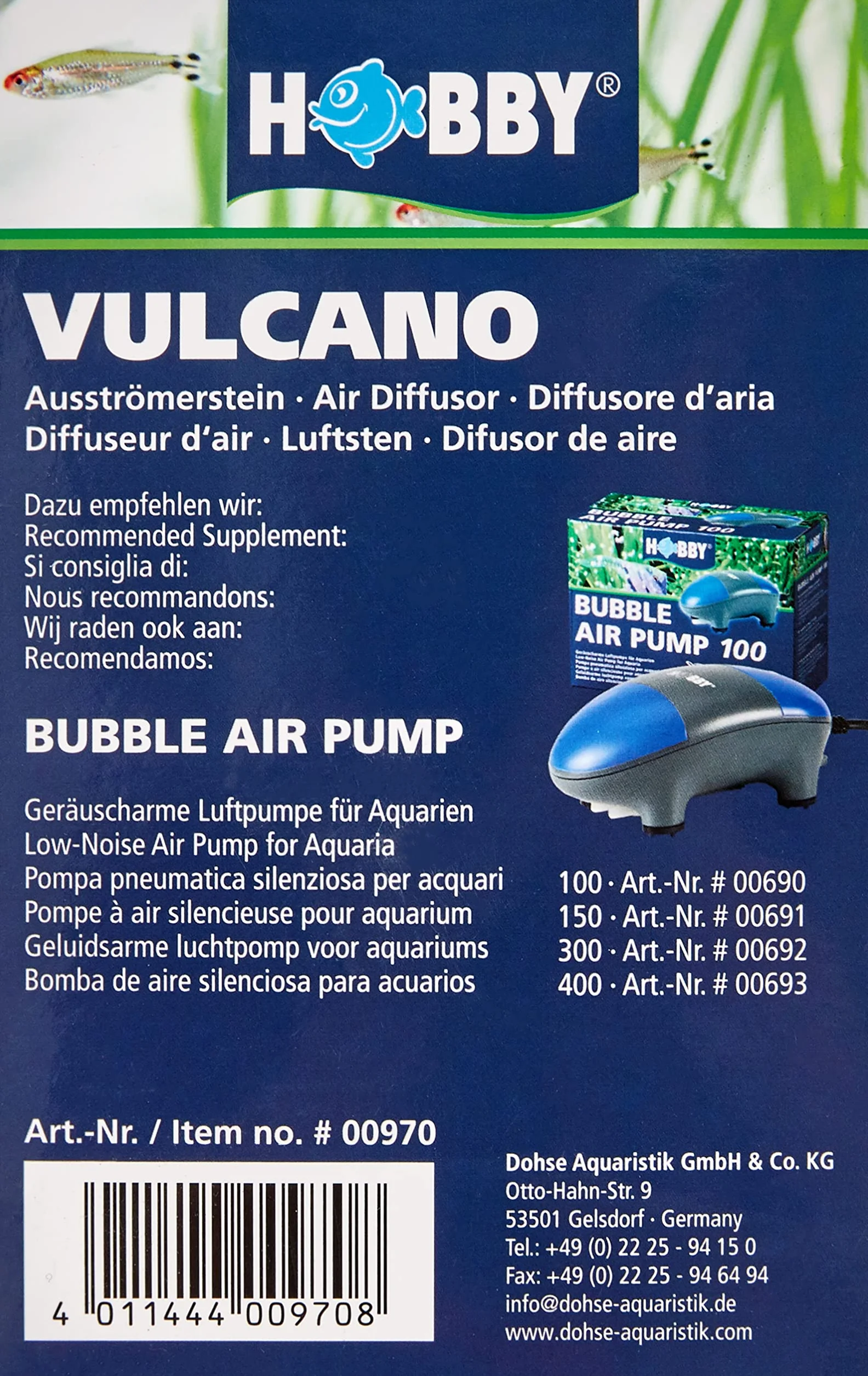Hobby 970 Vulcano, prese d'aria naturali, pietre laviche uniche, 1 pezzo (1 confezione)