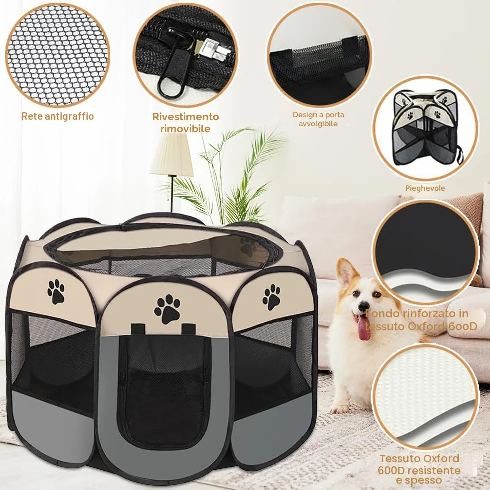 Cucciolo Portatile che Corre, Box per Cane da Corsa Stabile Guscio Gatto Pieghevole, Cane Elastico in Tessuto Oxford Impermeabile, Cane Gabbia Per Gatto, Cane, Caneconiglio (Bianco Blu, S, 8)