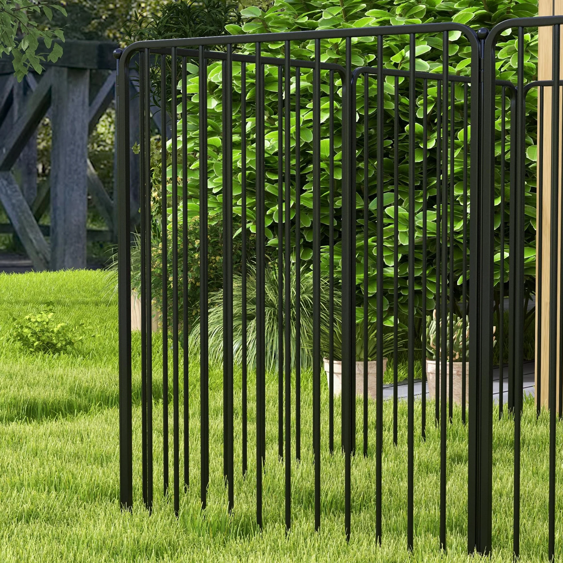 PawHut Box per Cani Taglia Piccola, Media e Grande a 8 Pannelli Modulabili da Interno ed Esterno, Cancello per Cani in Acciaio con 9 Picchetti, 164x164x100 cm, Nero
