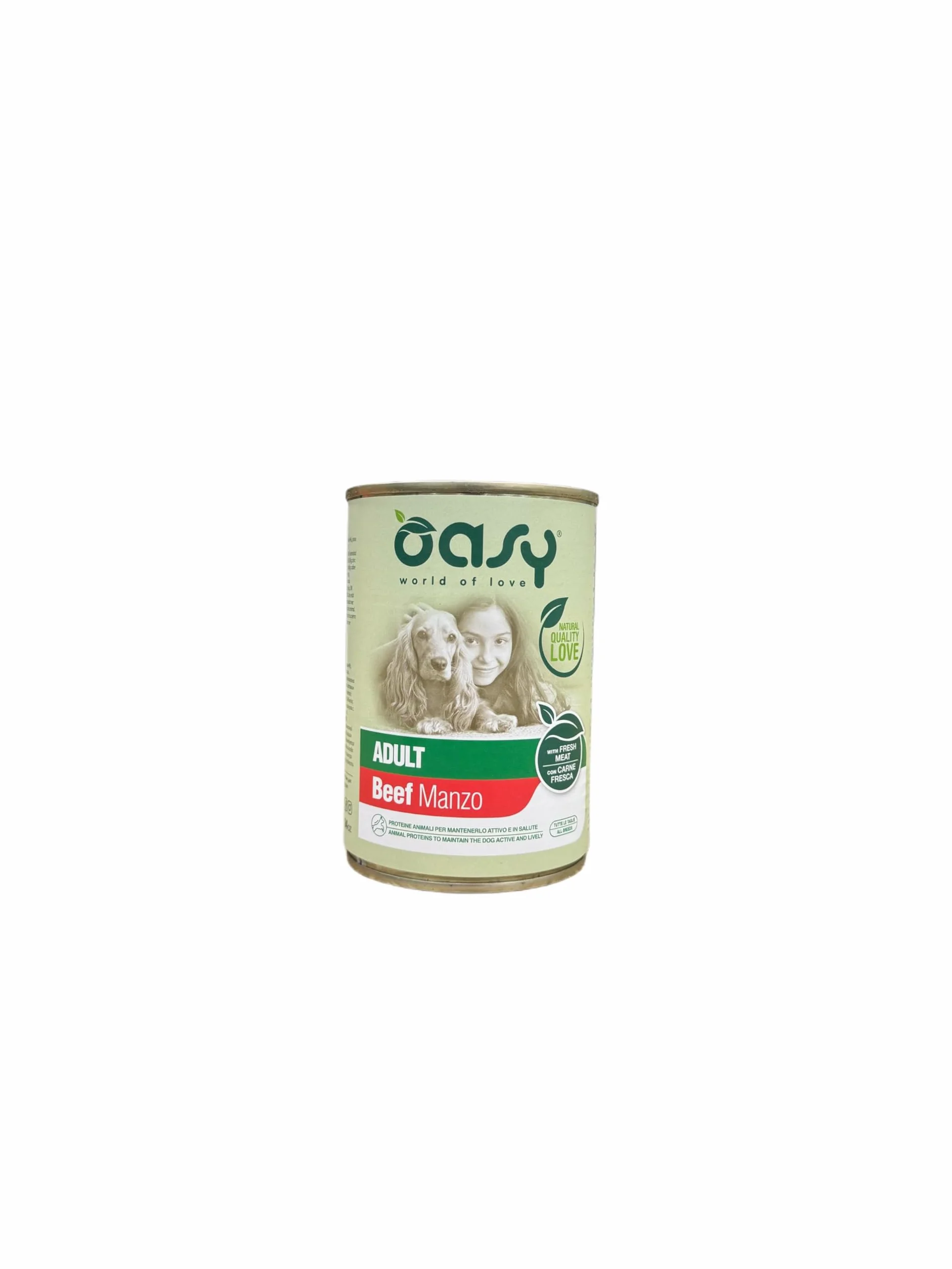 Oasy cane patè gusto MANZO | 6 lattine da 400 grammi l'una.