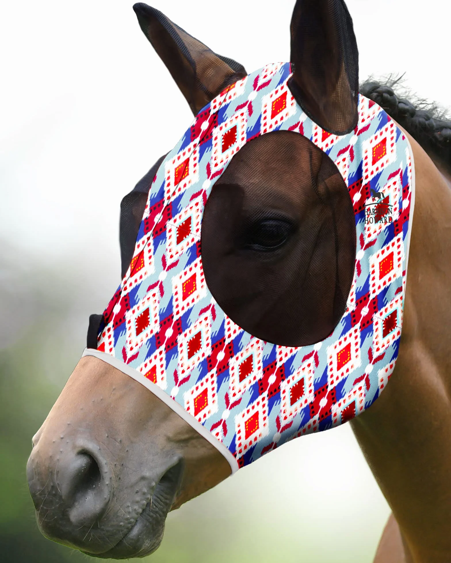 Harrison Howard Maschera da mosca del cavallo protezione UV Standard Stupendo Comfort tribale L