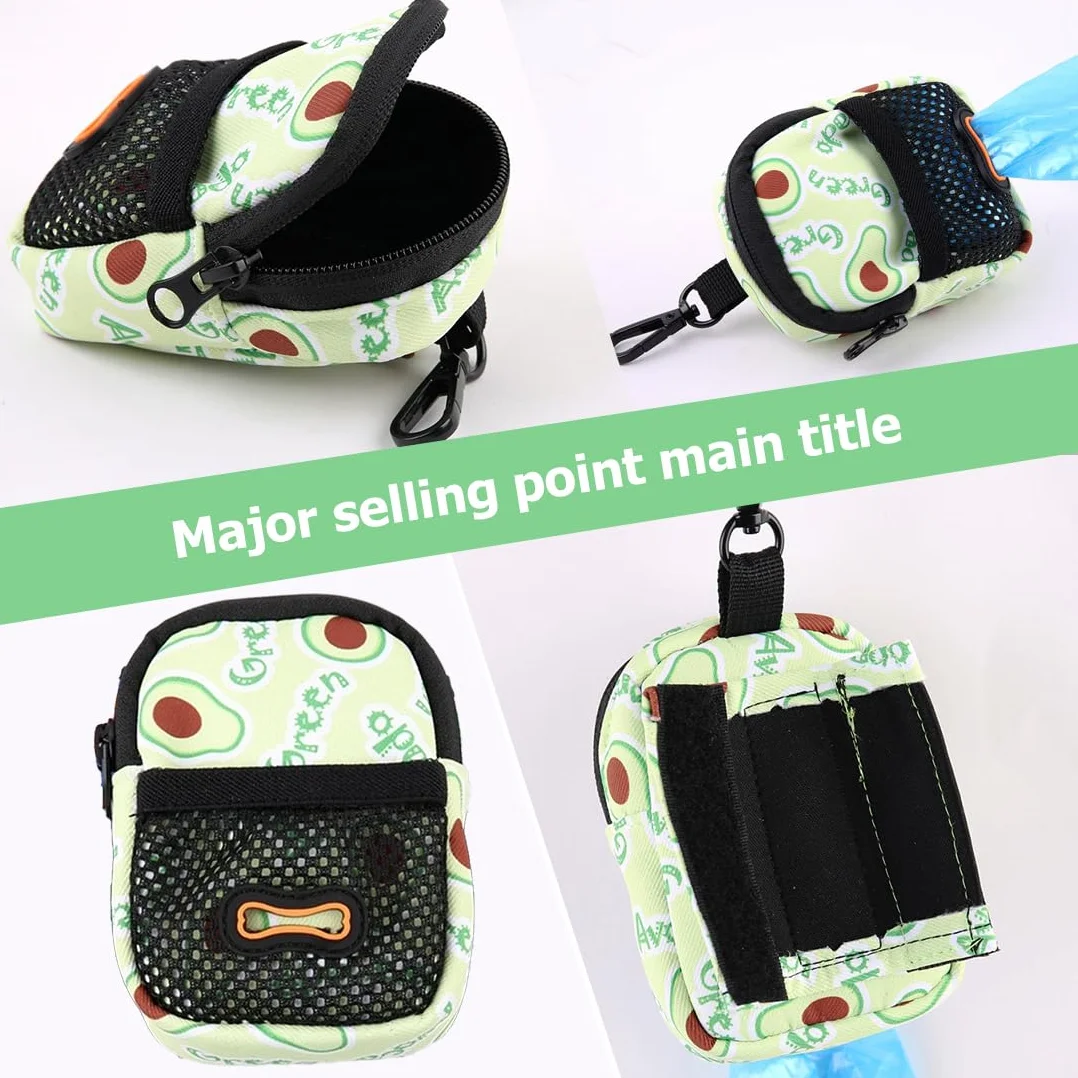 Mini borsa snack cani – tracolla impermeabile con erogatore di sacchetti, 8×10×3,5 cm