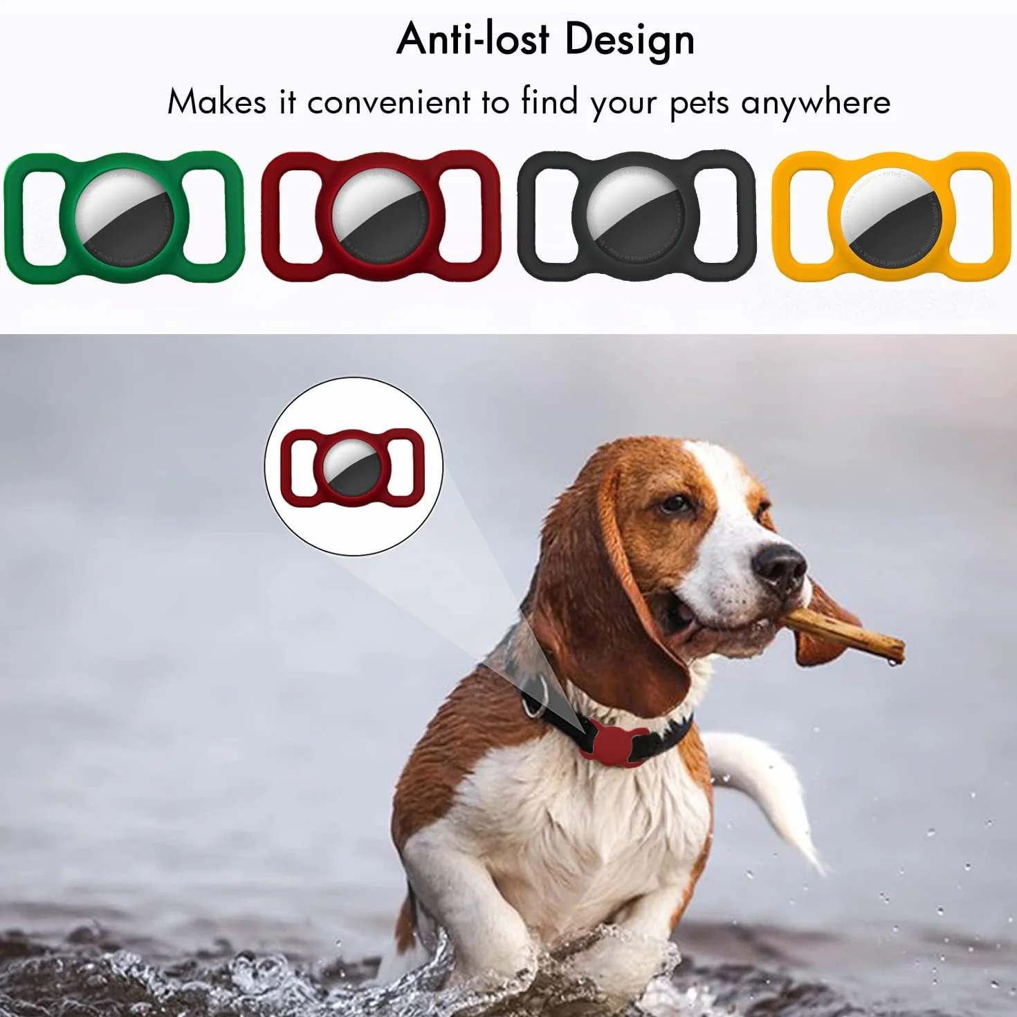 Pet Custodia Protettiva in Silicone per Apple Airtag GPS Finder, Porta Airtag per Apple, per cani e gatti, accessori per animali domestici
