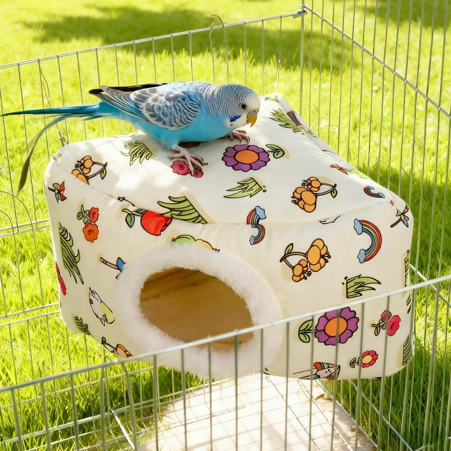 Per Uccelli Per Gabbia,Amaca A Forma Di Rifugio Accogliente - Rifugio Per Animali Domestici - Per Parrocchetti, Calopsite, Canarini E Esterno, Giardino, Patio, Portico, Cortile