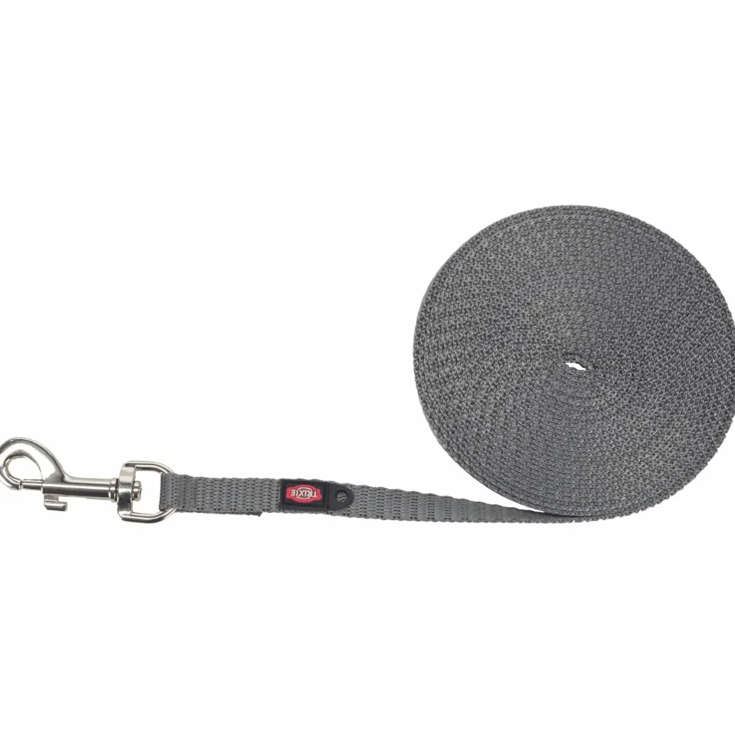 TRIXIE Mostre e Allenamento - Cinghia di tracciamento, Extra Leggera, XS–S, 15 m/10 mm, Grafite