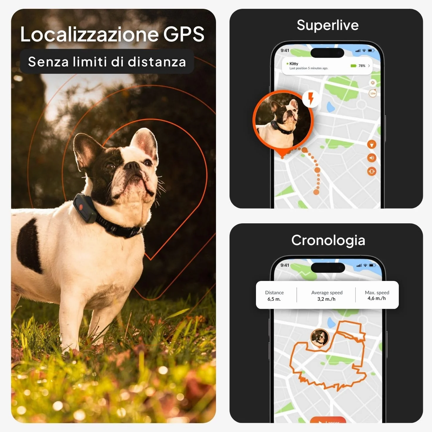 Weenect Dog XS - Localizzatore GPS per cani | Mini localizzatore GPS in tempo reale | Impermeabile | Il più piccolo sul mercato | Funziona con abbonamento | Garanzia a vita