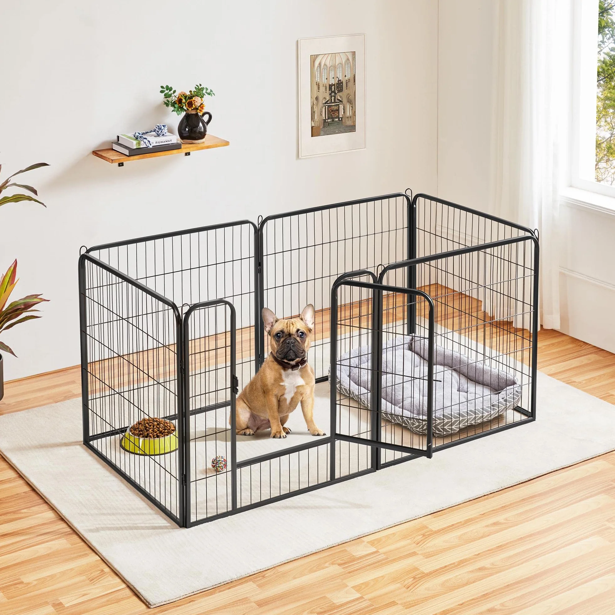 Yaheetech Recinto per Cani Grande 80x80 cm Nero 6 pezzi