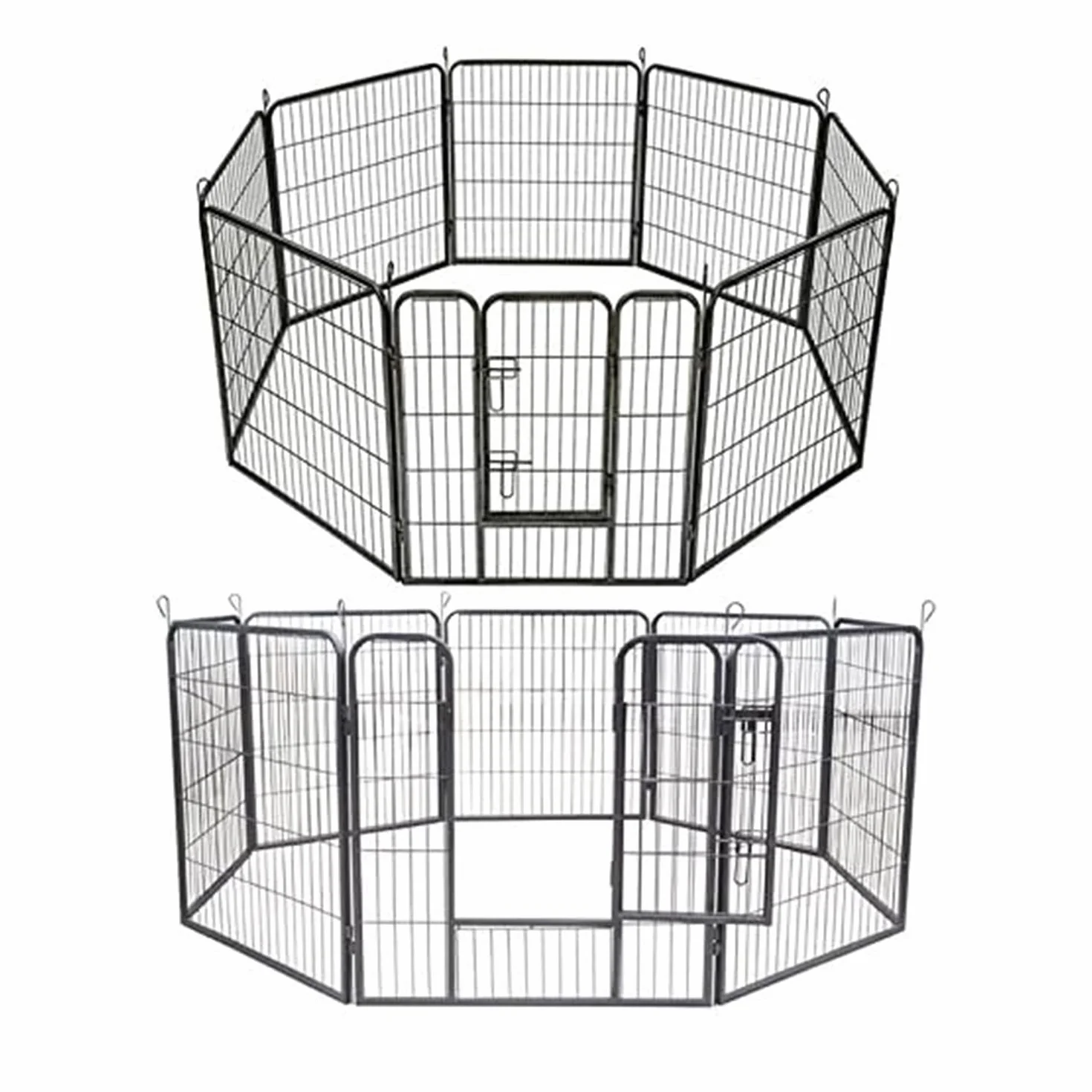 AQPET Recinto Modulare 80x80 cm per Cani, Gatti, Conigli e Roditori - 8 Pannelli Resistenti per Interno ed Esterno, Sicuro e Facile da Montare, Ideale per Casa e Giardino