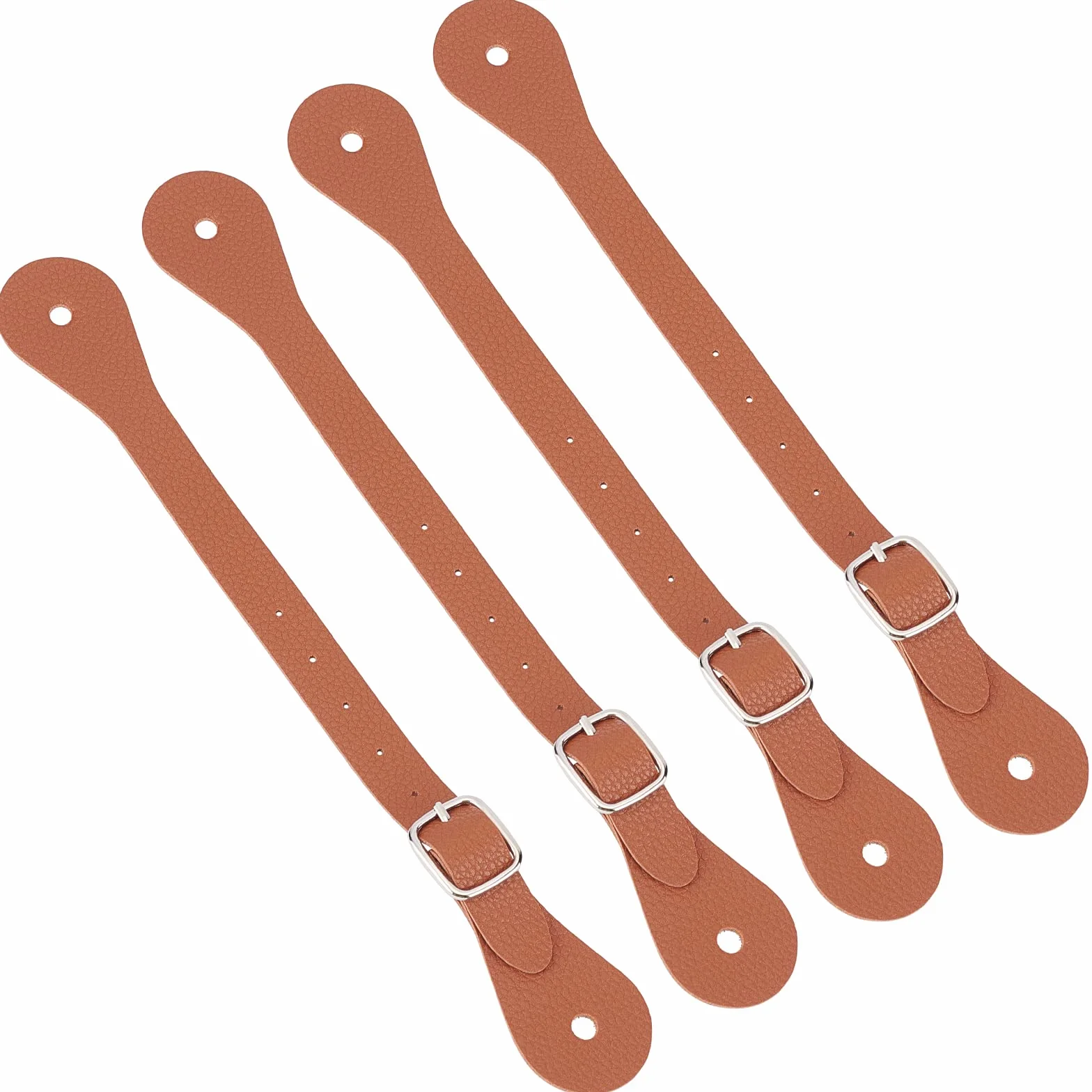 GORGECRAFT 4Pcs Cinturini per Speroni in Pelle Cinturino Regolabile per Stivali Western Uomo Donna Cinturini per Speroni Orizzonti in Pelle Monostrato con Usura in Lega di Zinco, Cioccolato