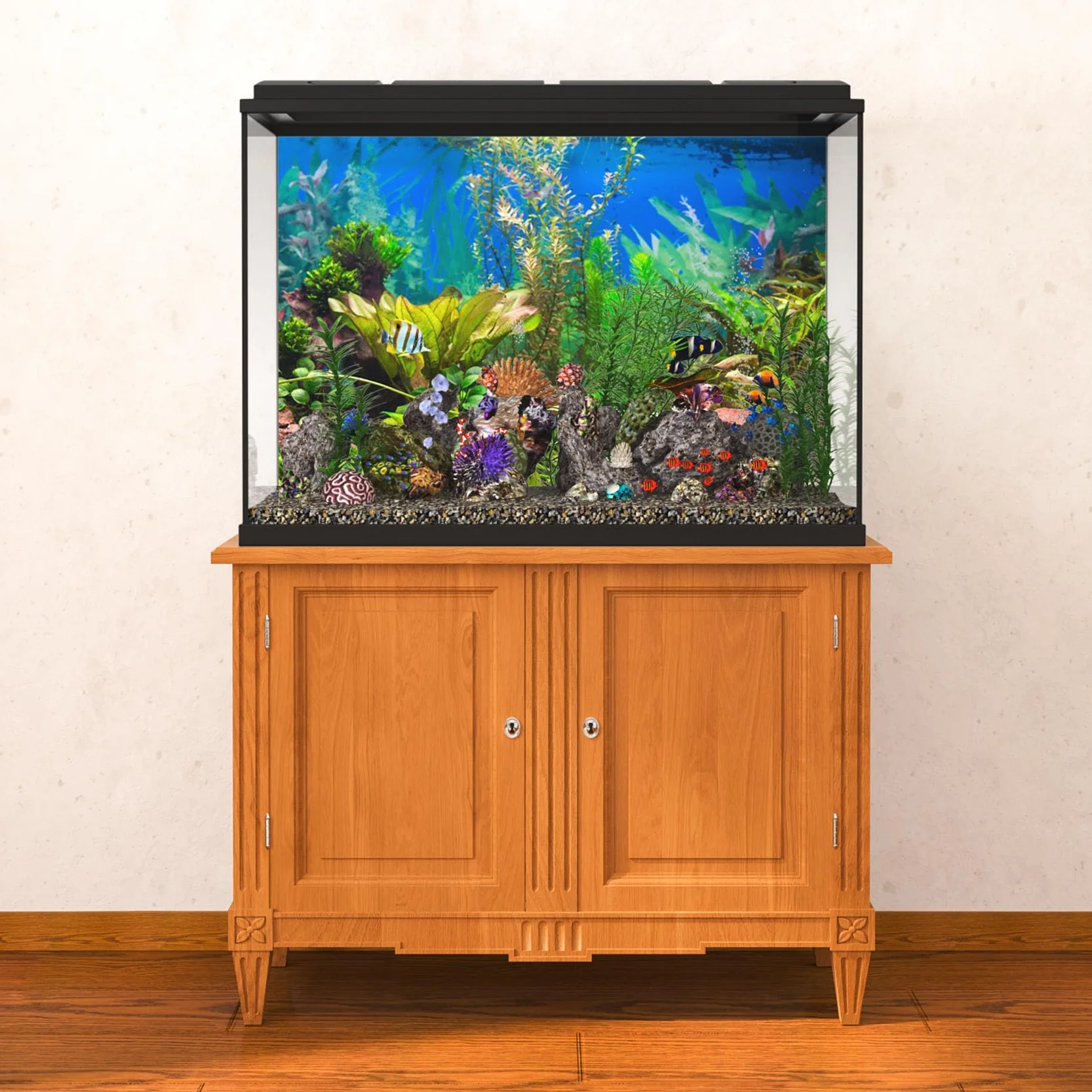 61x41cm Acquario Sfondo Pianta Acquatica Fiume Letto & Lago Acquario Poster Sfondo Vinile Sfondo