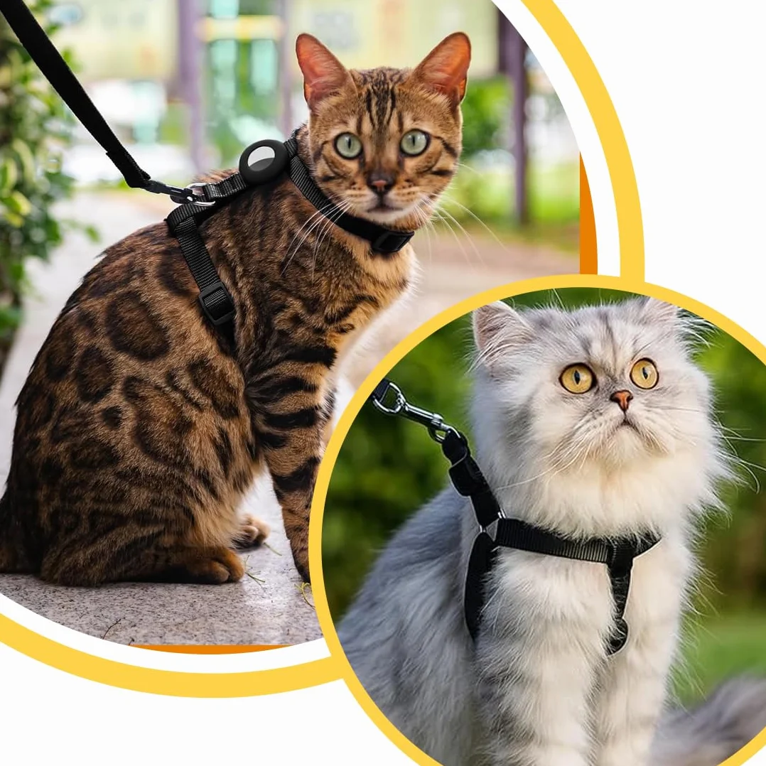 Imbracature Per Gatti 1 Pezzo Nero 120Cm Antifuga Regolabile Leggero Morbido Per Viaggi Passeggiate