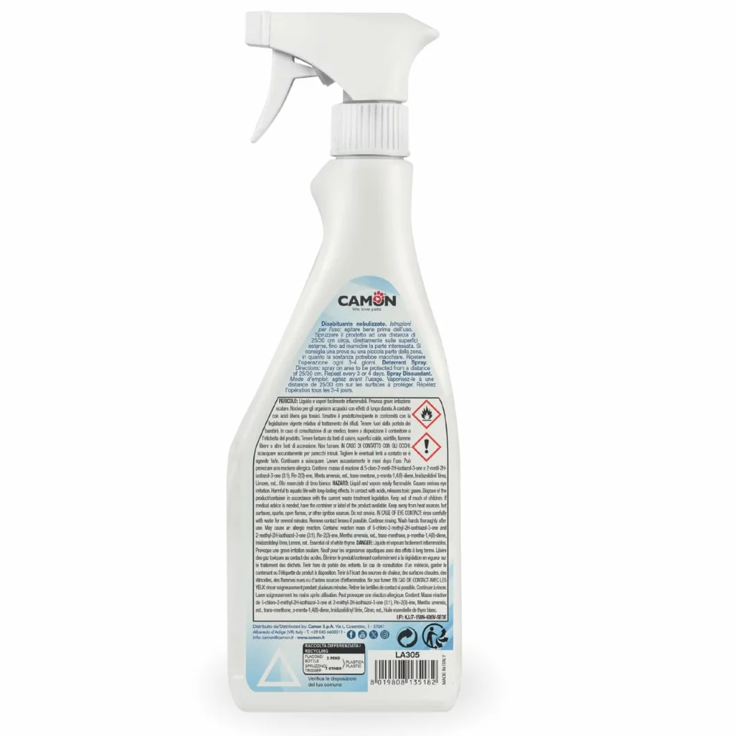 CAMON | Disabituante Nebel 500ml, Repulsivo Educativo per Cani e Gatti, Sicuro per Animali e Ambiente