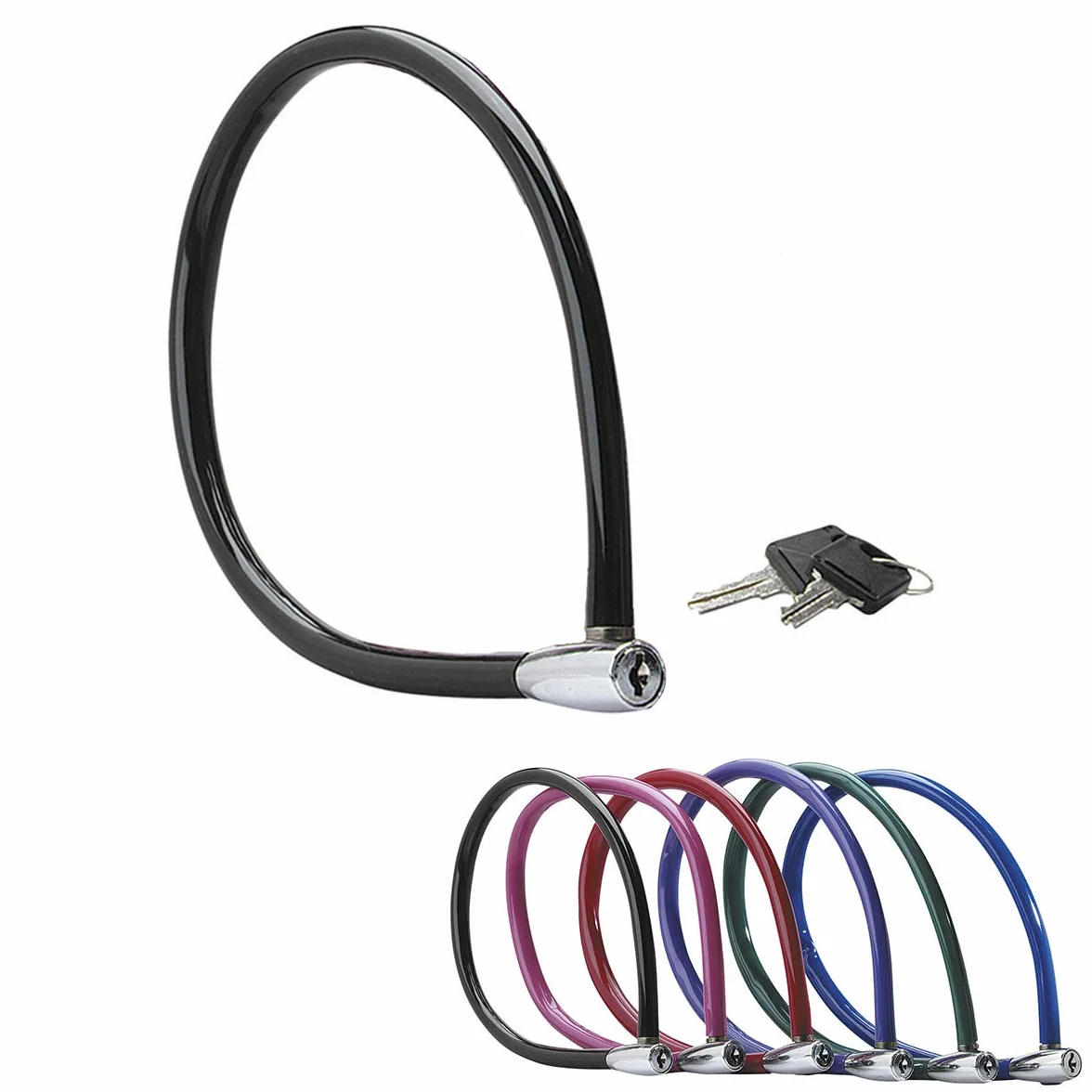 Master Lock Lucchetto Bici [Chiaivi] [55 Cm Cavo] [Esterno] [Colore Casuale] 8630-F - Ideale per Proteggere Bicicletta, Skateboard, Passeggino, Falciatore, Attrezzature Sportive, Multicolore