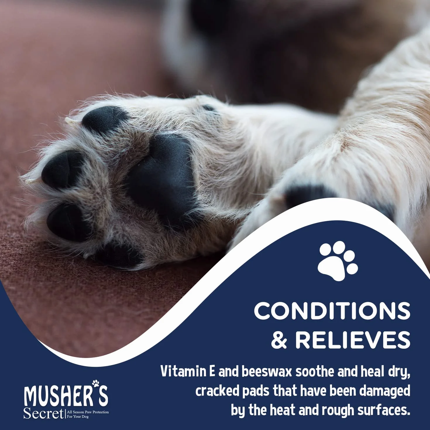 Musher's Secret Balsamo Zampe Cane 60g Protezione Naturale contro Ghiaccio Sale Asfalto