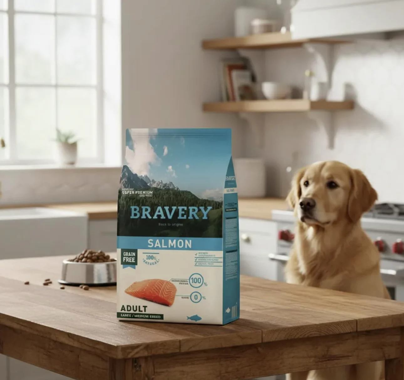 Bravery CROCCHETTE Salmone Cane Adulto Taglia Medium - Large - 12 kg - MONOPROTEICO,IPOALLERGENICO, 100% Naturale, 100% Grain Free