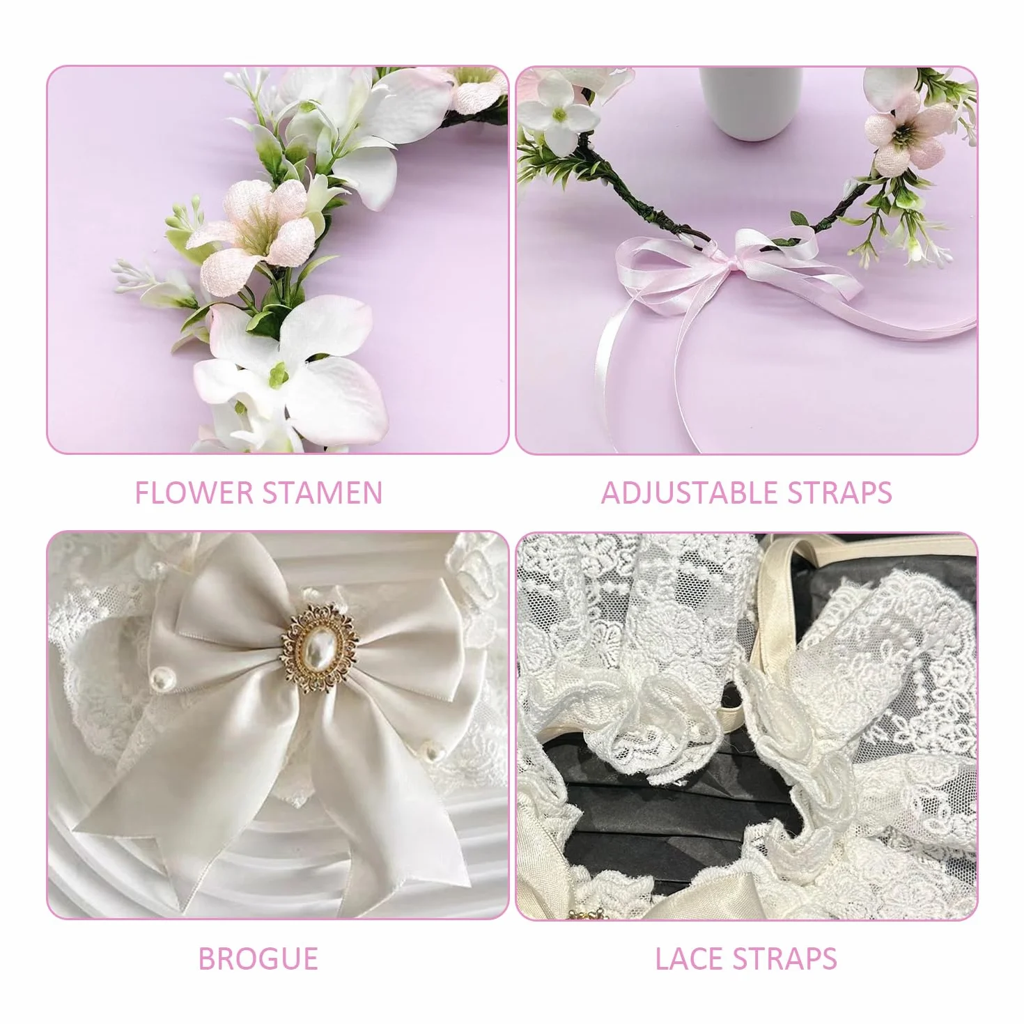 1 Pezzo di Pet Ghirlanda Copricapo, 1 Pezzo di Bow Bib, Collare del Fiore di Cerimonia Nuziale del Cane, Gatto del Merletto Bow Tie, Pet Decorazione di Cerimonia Nuziale Forniture.
