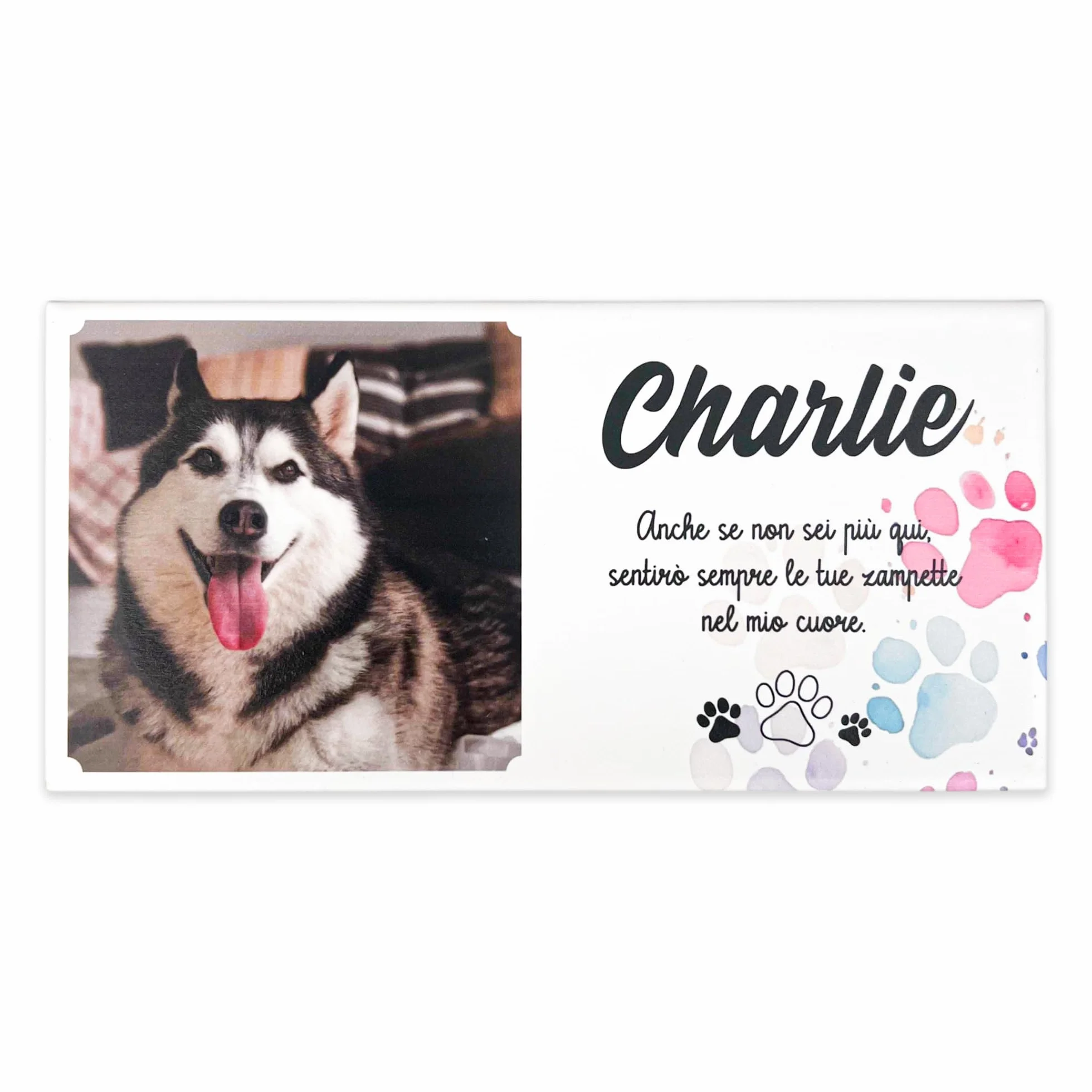 Albalù Targa lapide commemorativa personalizzabile in gres porcellanato 10x20 cm