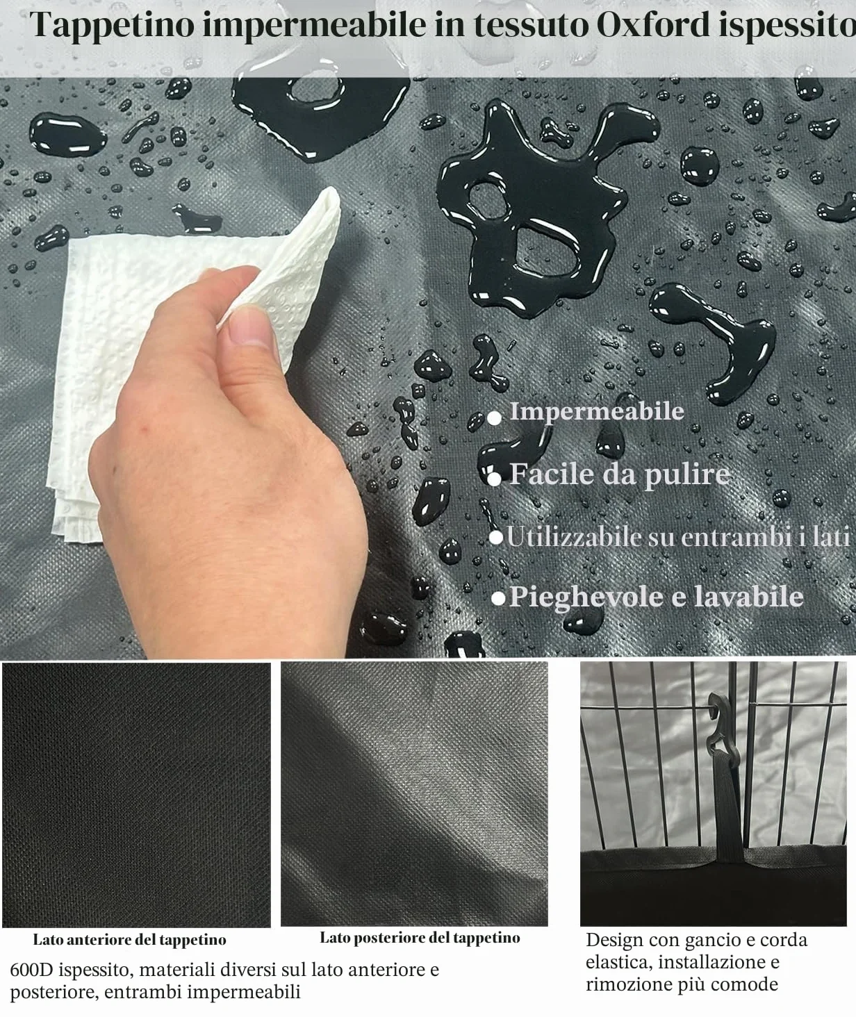 PILIN Recinto per piccoli animali, recinto per animali domestici con porta, gabbie per porcellini d'India, recinto in filo metallico portatile per interni ed esterni 43x32 12pz