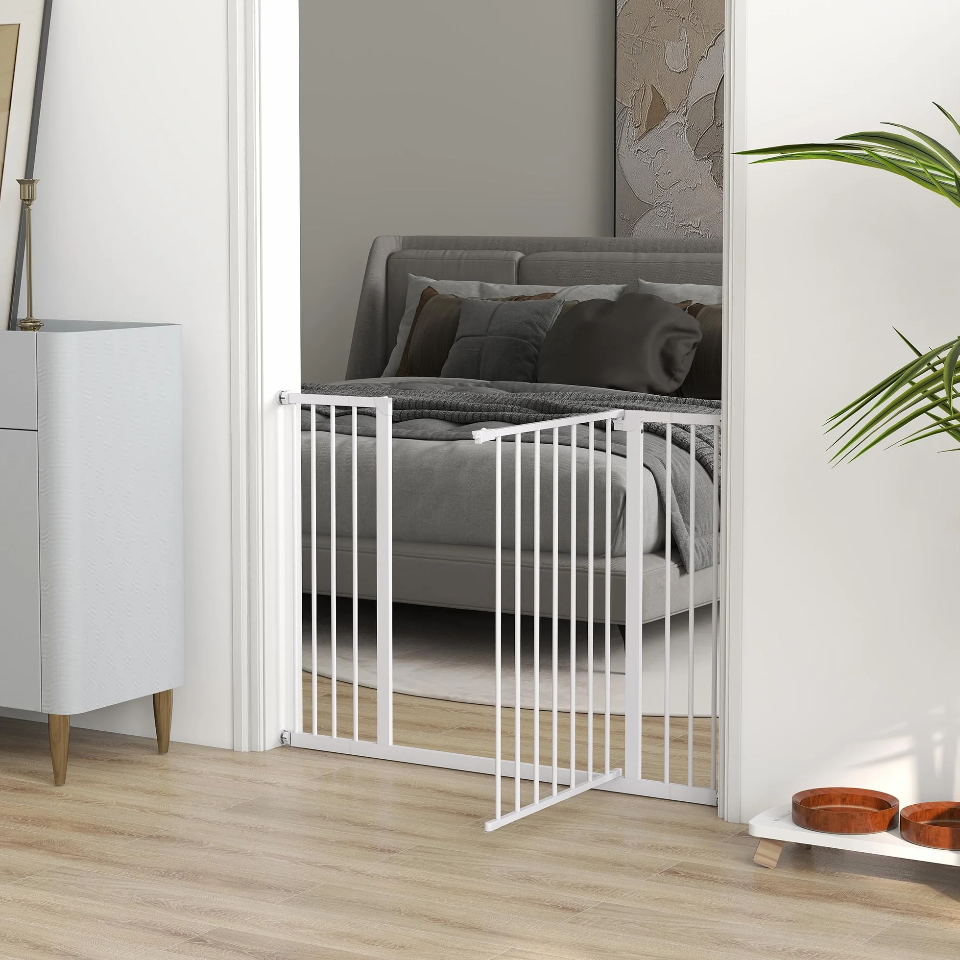 PawHut Cancellino per Cani Estensibile 76-107 cm Metallo Plastica Bianco