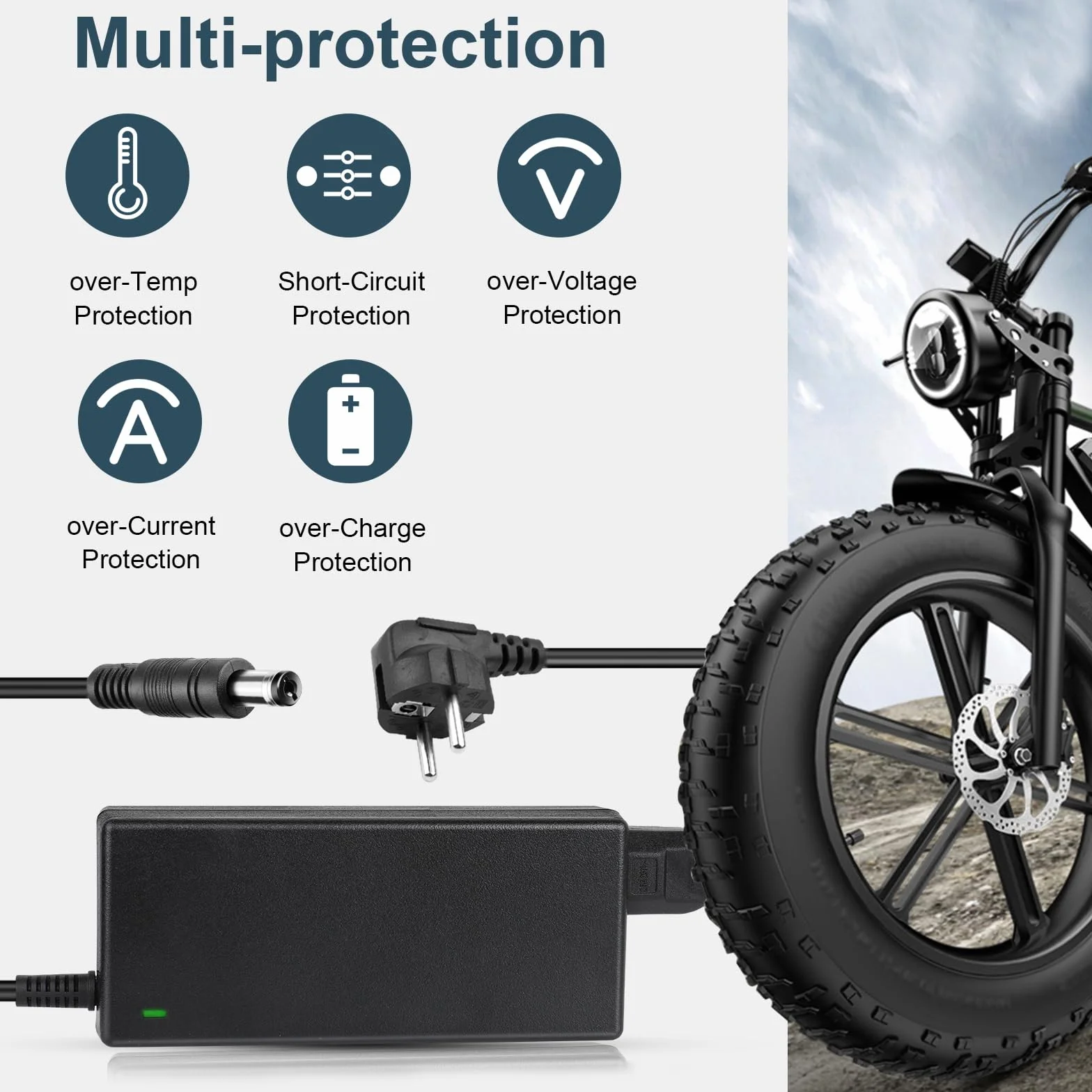 Caricabatterie bici elettrica 42V 2A 36V Li-ion Universale per Xiaomi Ninebot Scooter