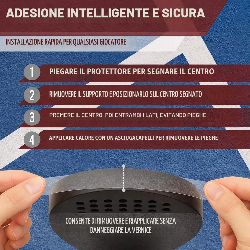Paracolpi per racchetta padel trasparente confezione da 2 pezzi con adesivo
